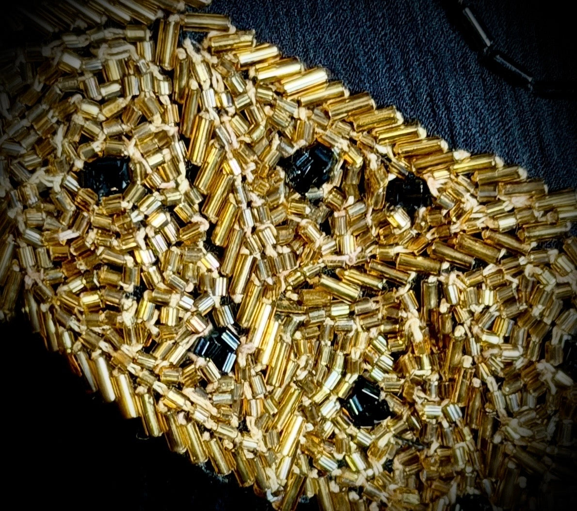 Hand-Embroidered Black & Gold Evening Jacket - One-of-a-Kind Luxe Vintage