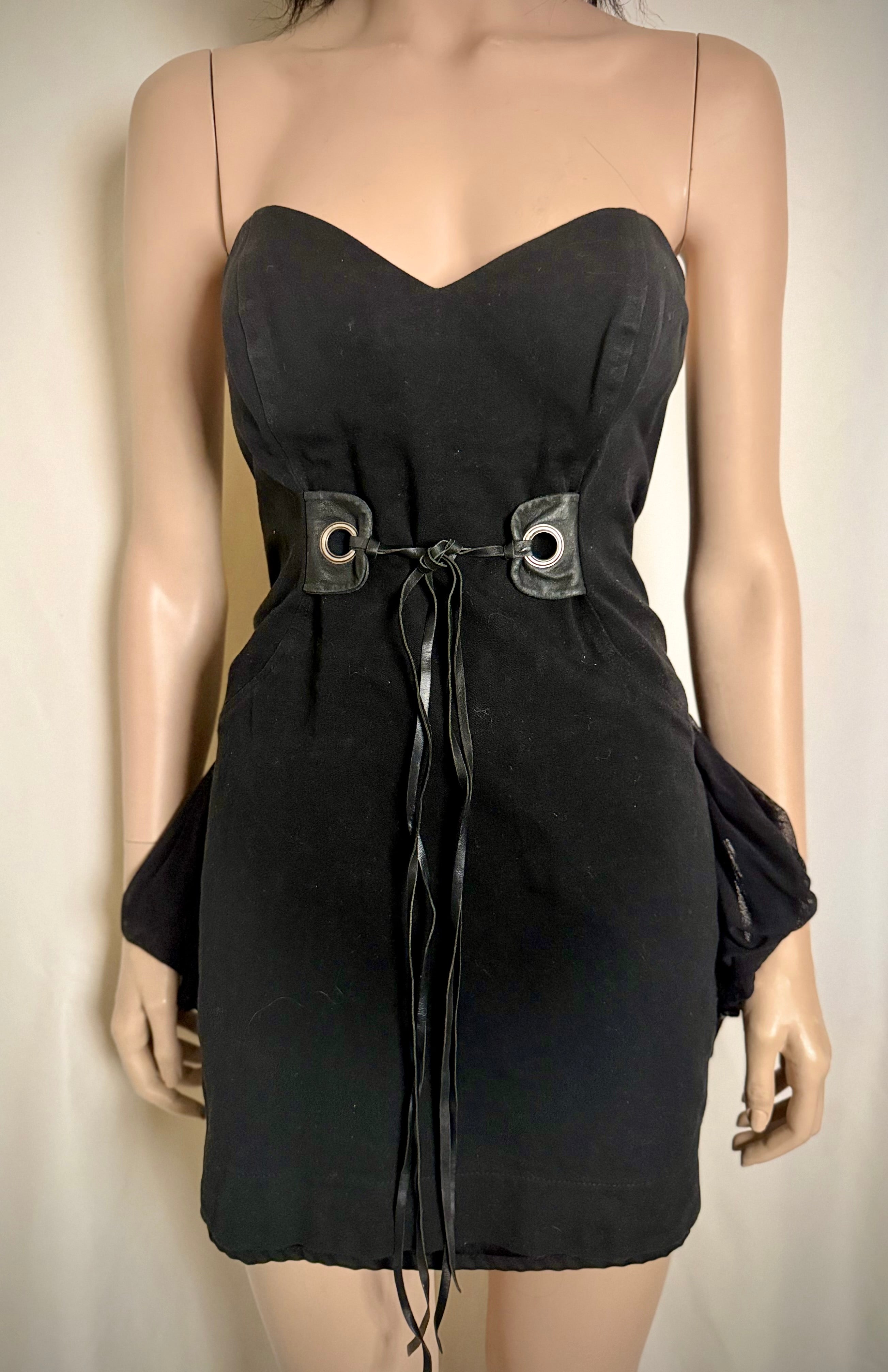 Mala Brajkovic Sculptural Black Corset Dress With Bustle