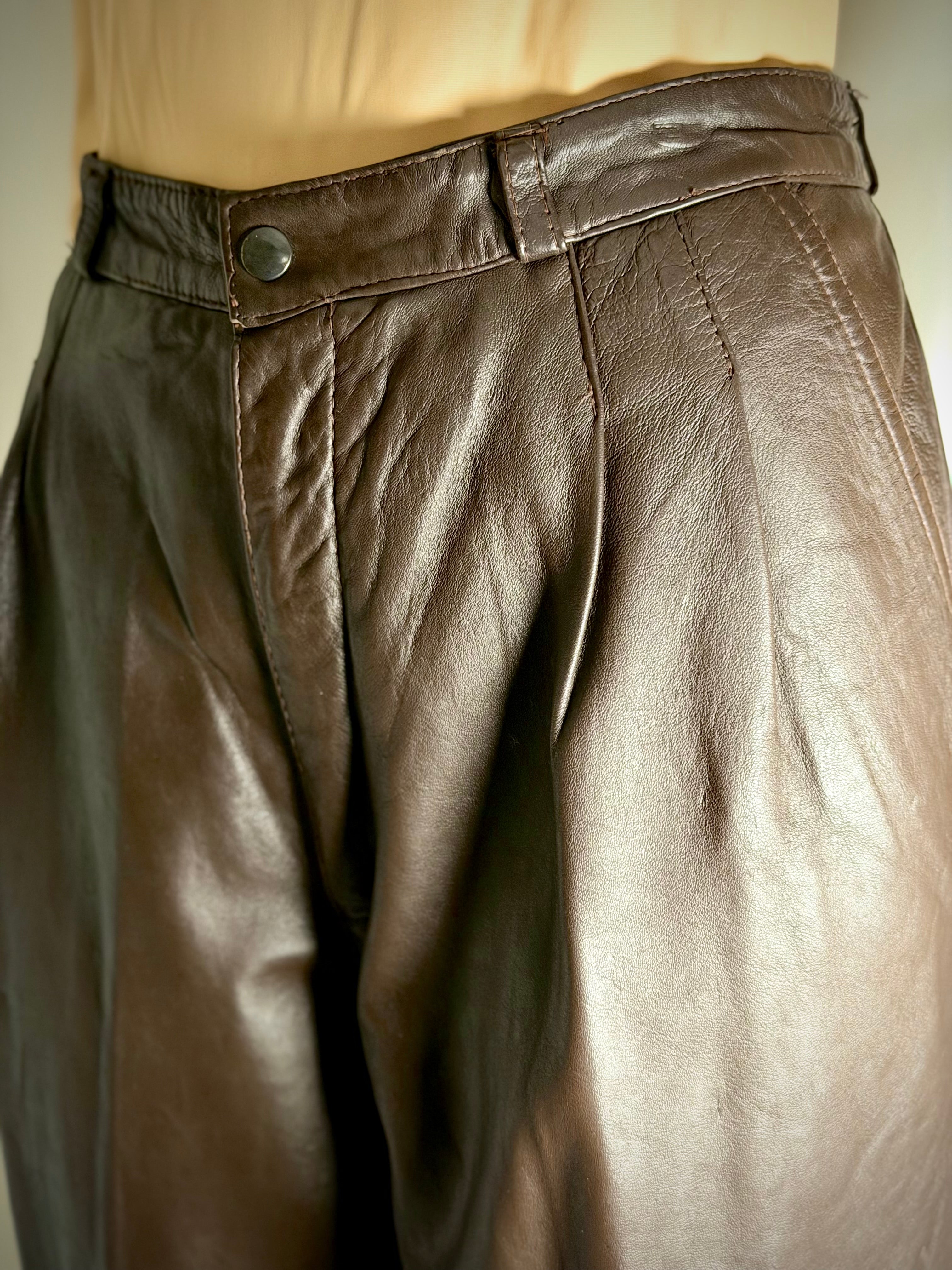 Chocolate Brown Leather Pants