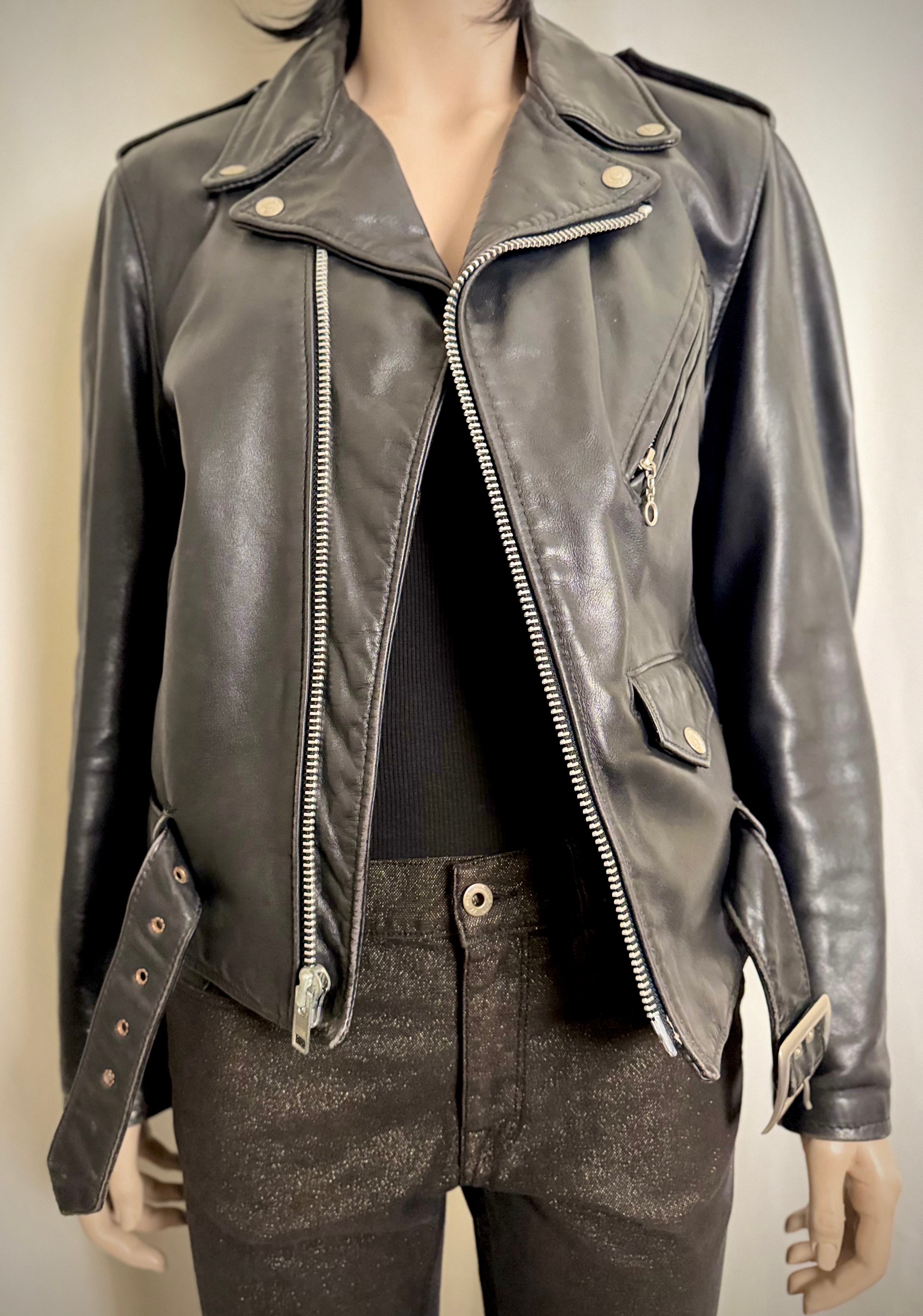 Authentic Vintage Schott NYC Perfecto Leather Motorcycle Jacket Made in the USA.