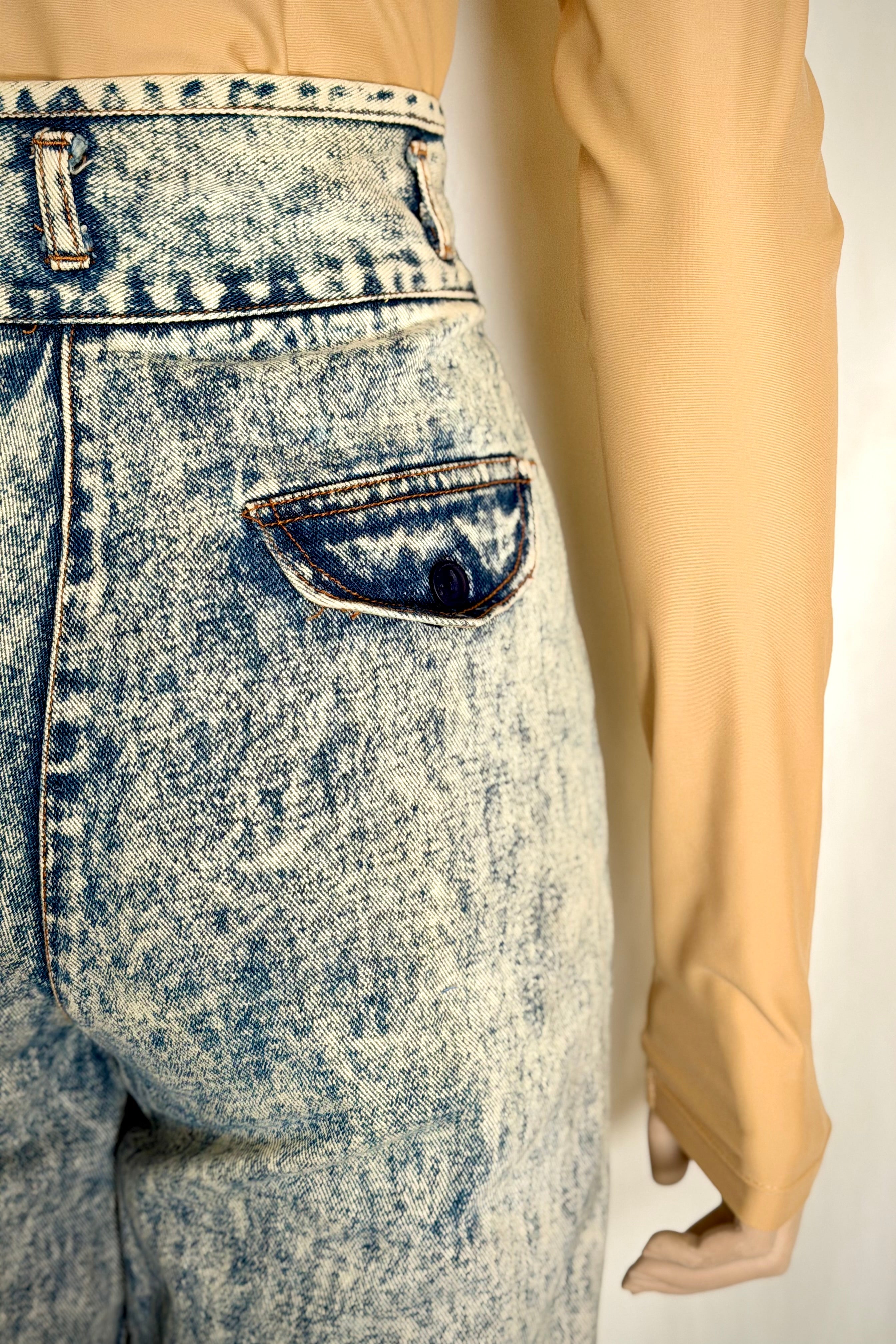 Vintage 1980s High-Rise Pleated Jeans

Sculptural Waist | Acid Wash Denim