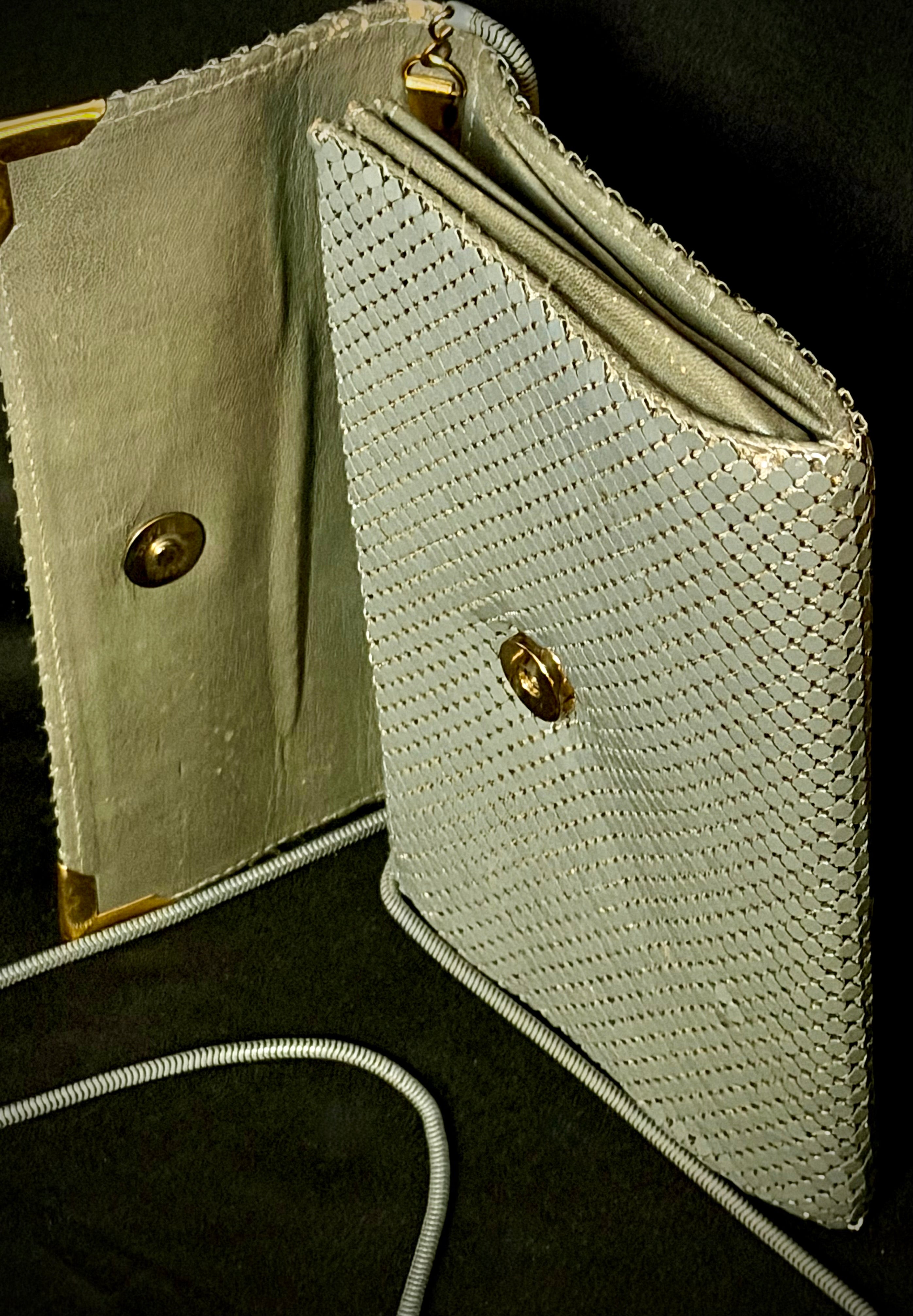 Mesh Clutch - 1970s Silver Evening Bag