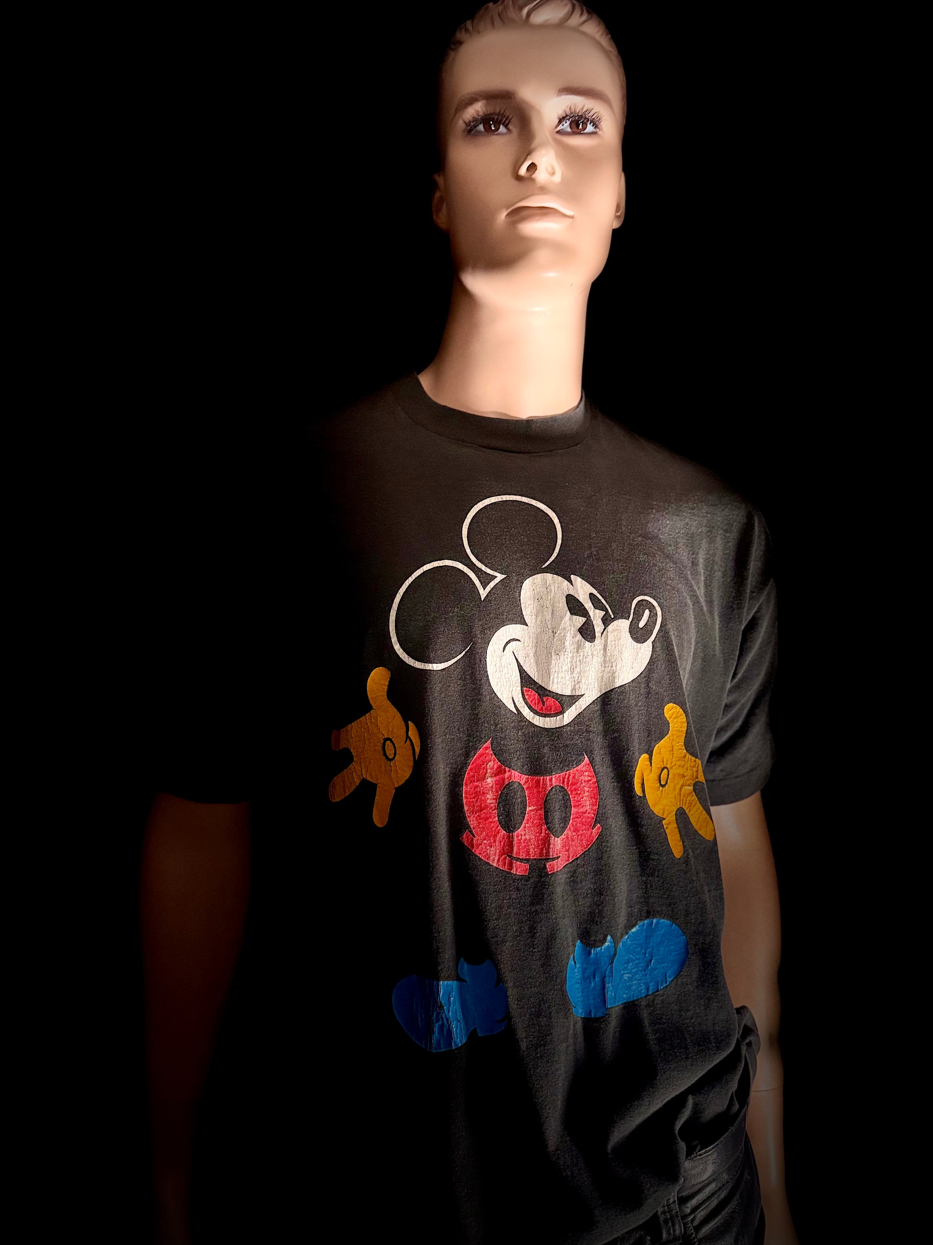 Vintage Mickey & Co. Disney T-Shirt - Faded Black (Late 80s / Early 90s)