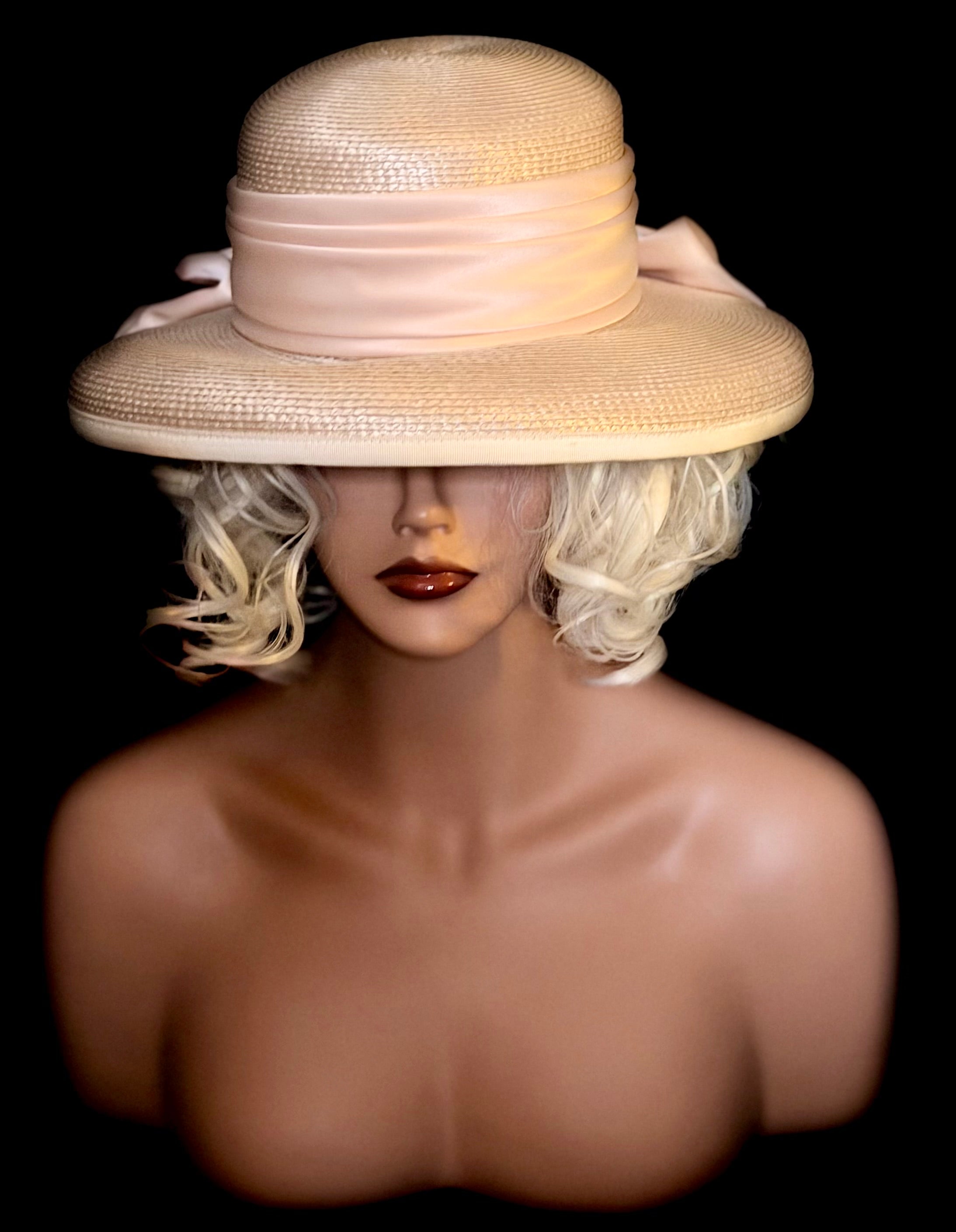 Late 1950s / Early 1960s Straw Hat with Satin Bow