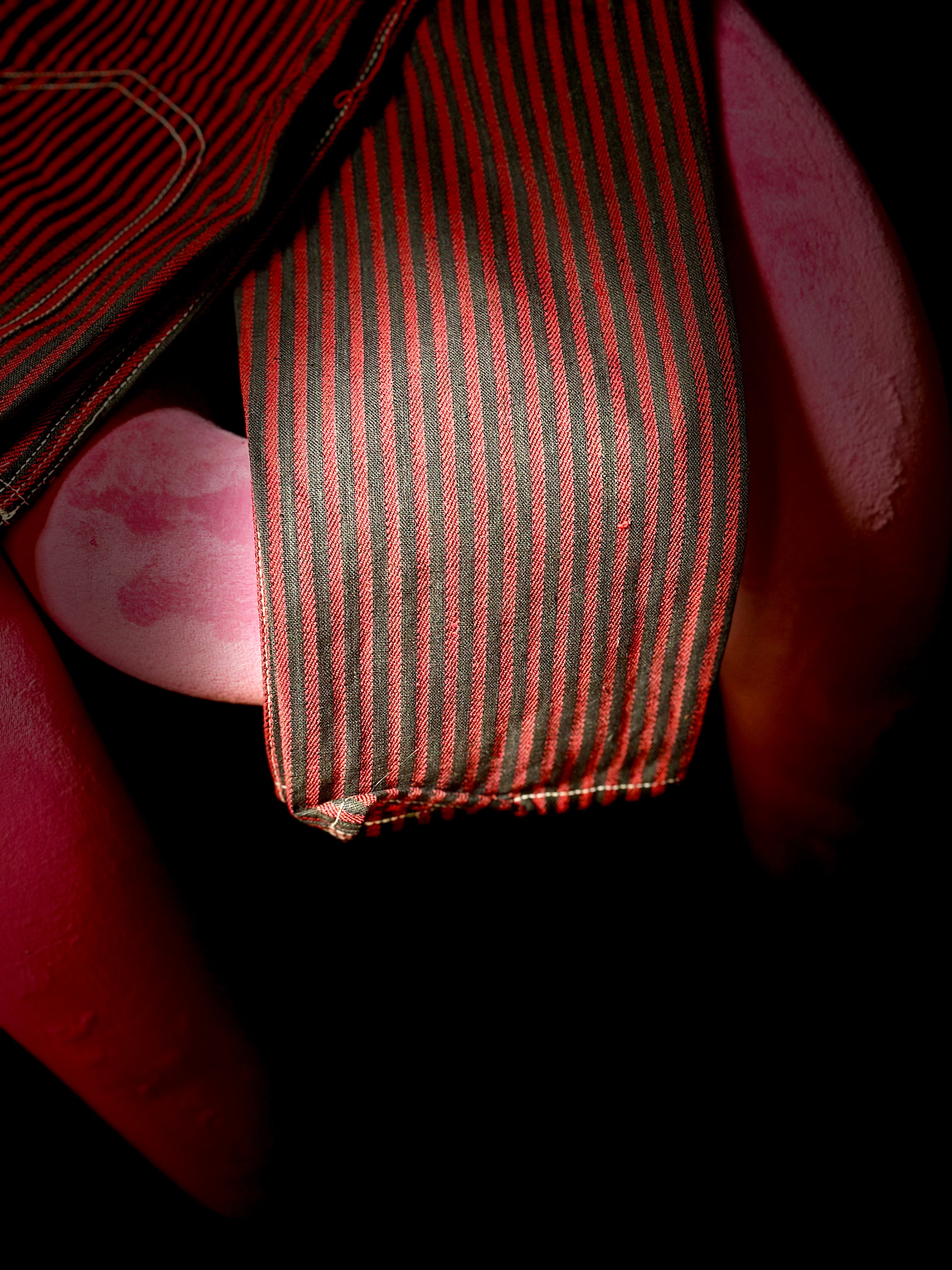 Deadstock 1960s Red and Black Striped Slim Cut Pants  | Utility Trousers – XS