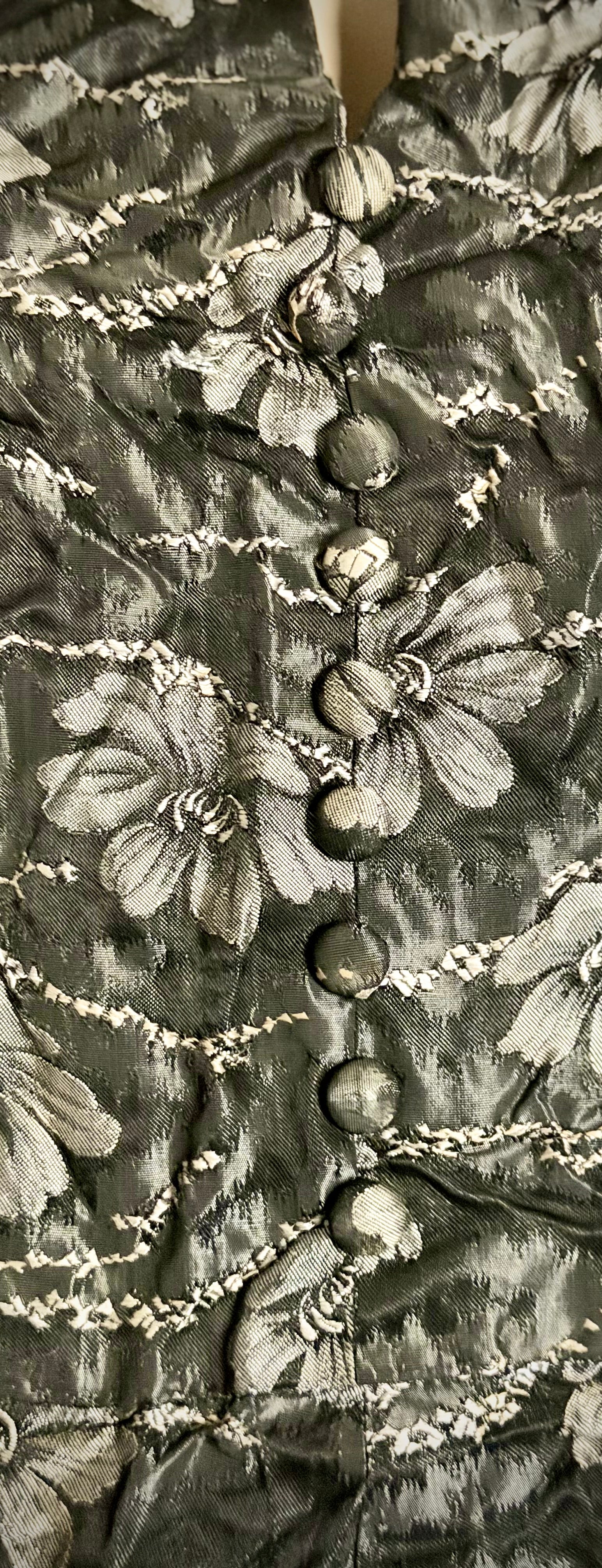 Late 1940s–Early 1950s Sculptural Floral Cocktail Dress