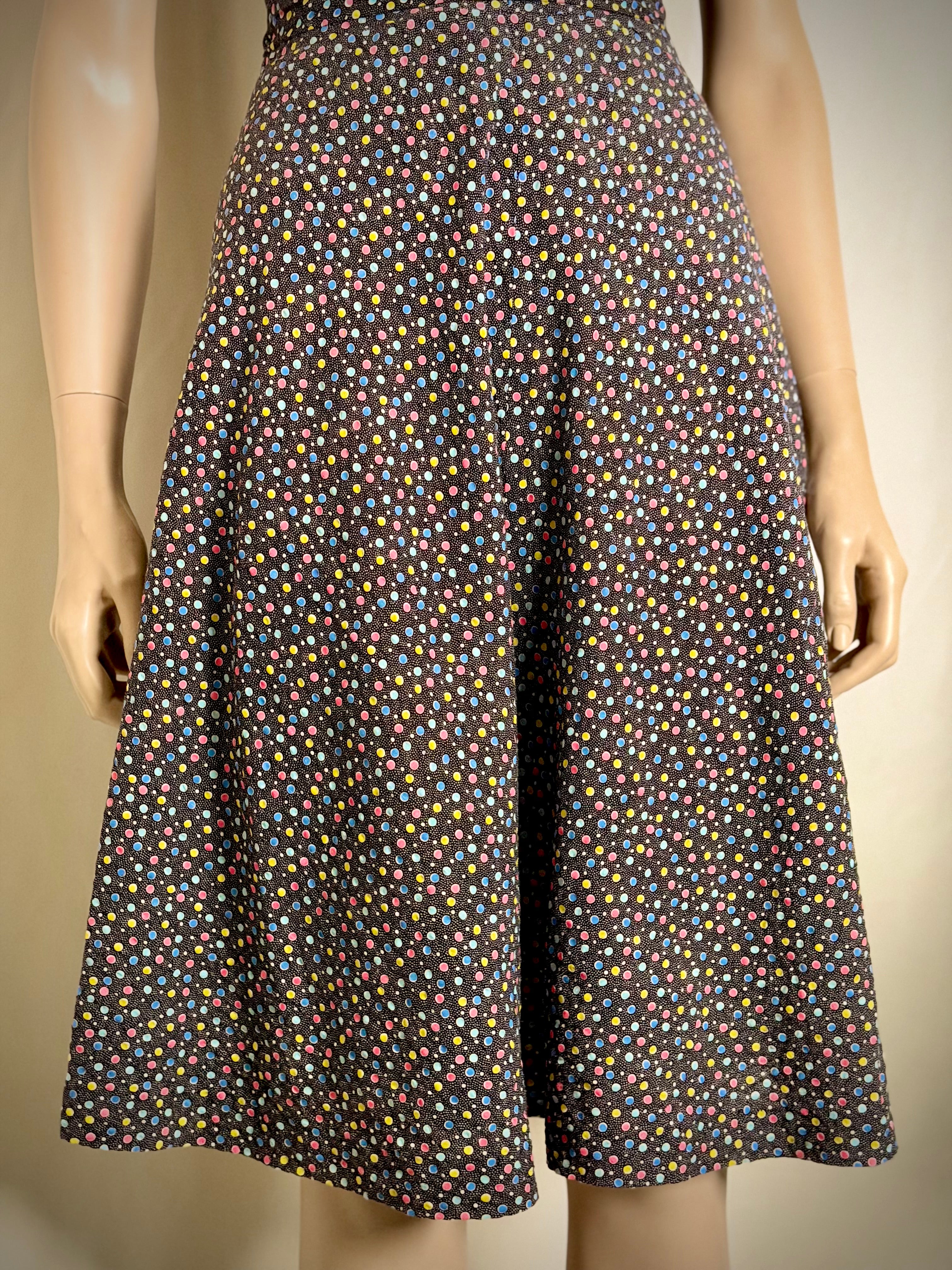 1970s San Francisco Polka Dot Halter Dress