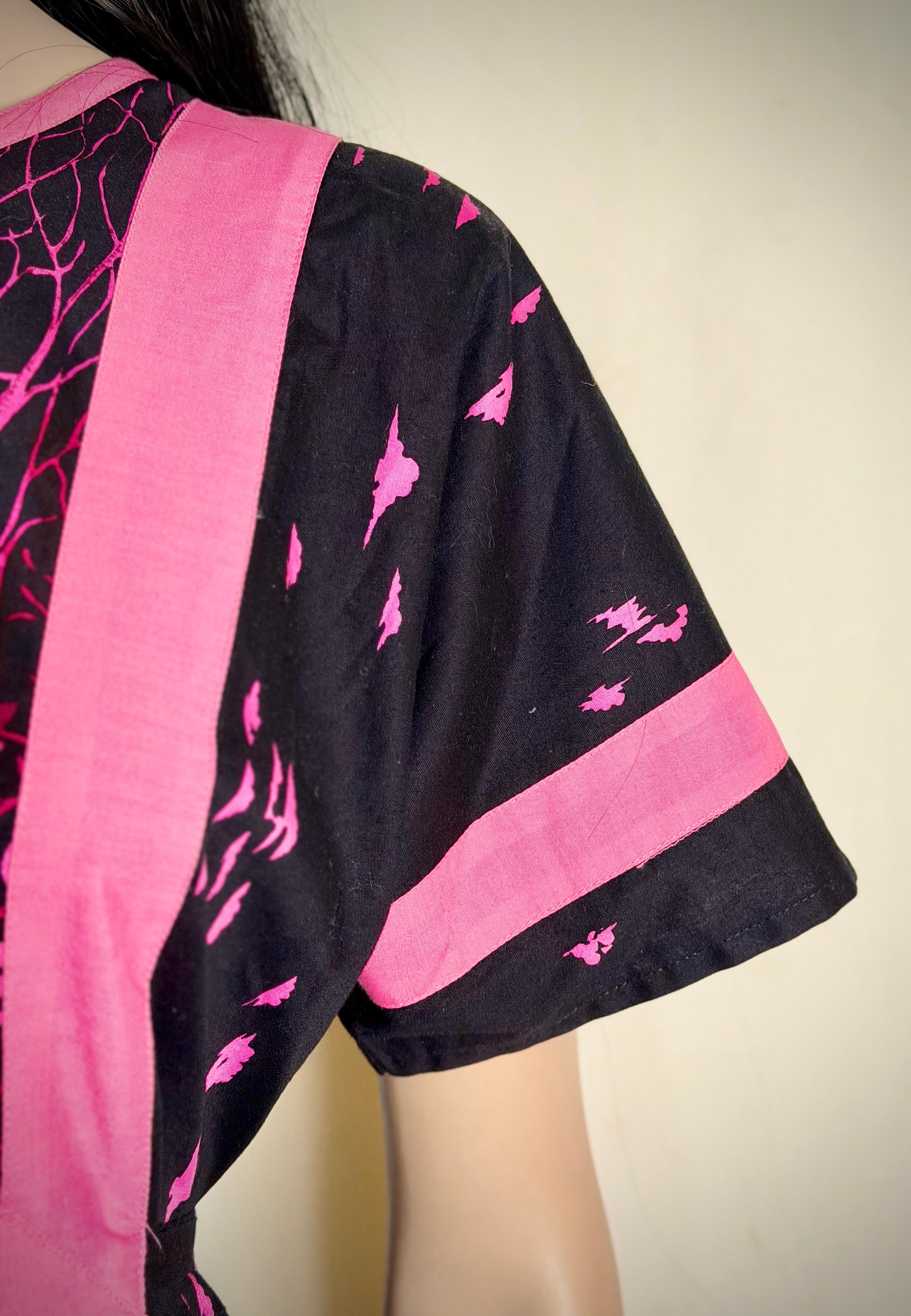 1980s Folk Print Cotton Smock Dress
