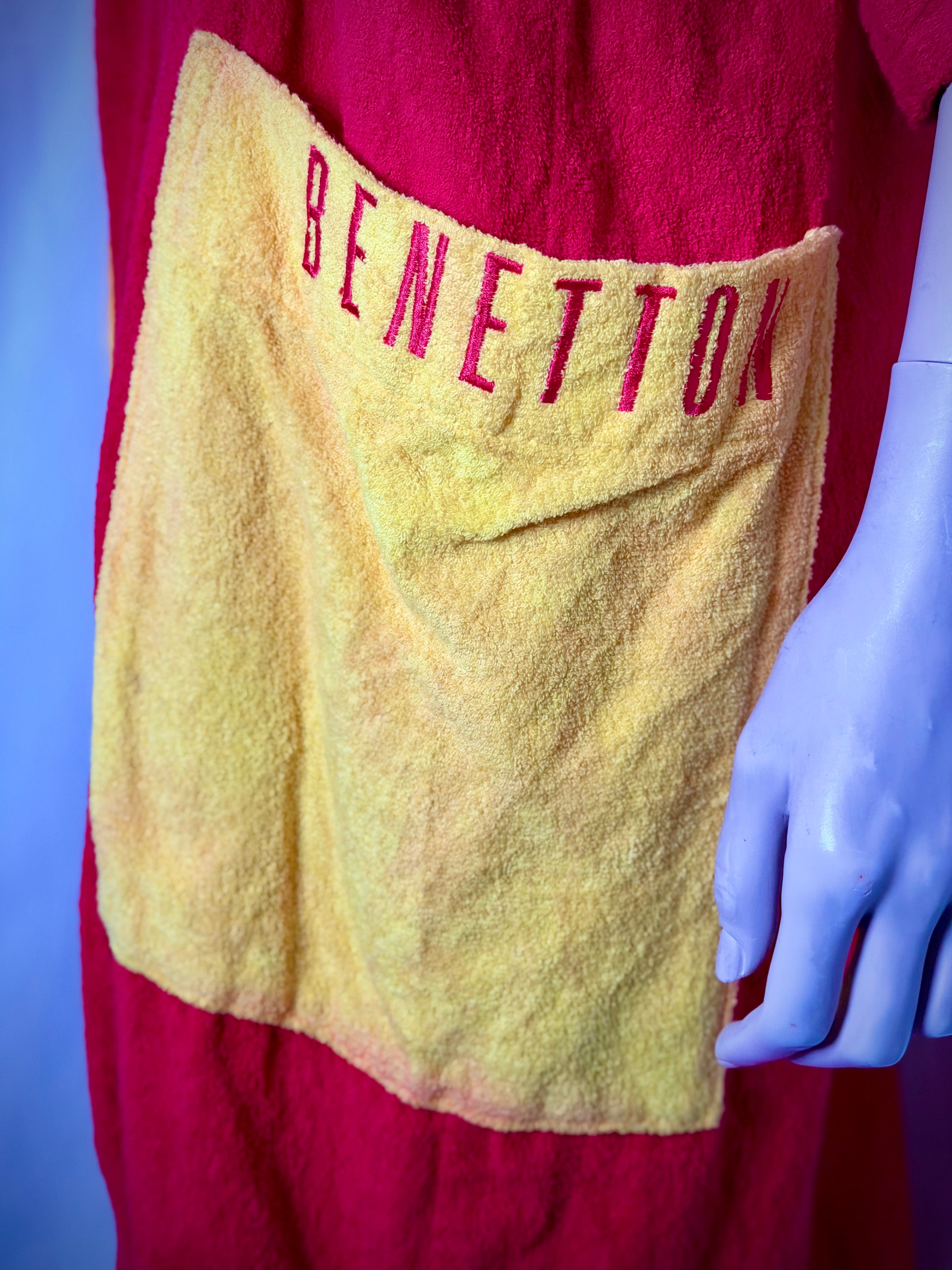 Deadstock 90s United Colors of Benetton Terry Robe - Red and Yellow (Styled in Italy)