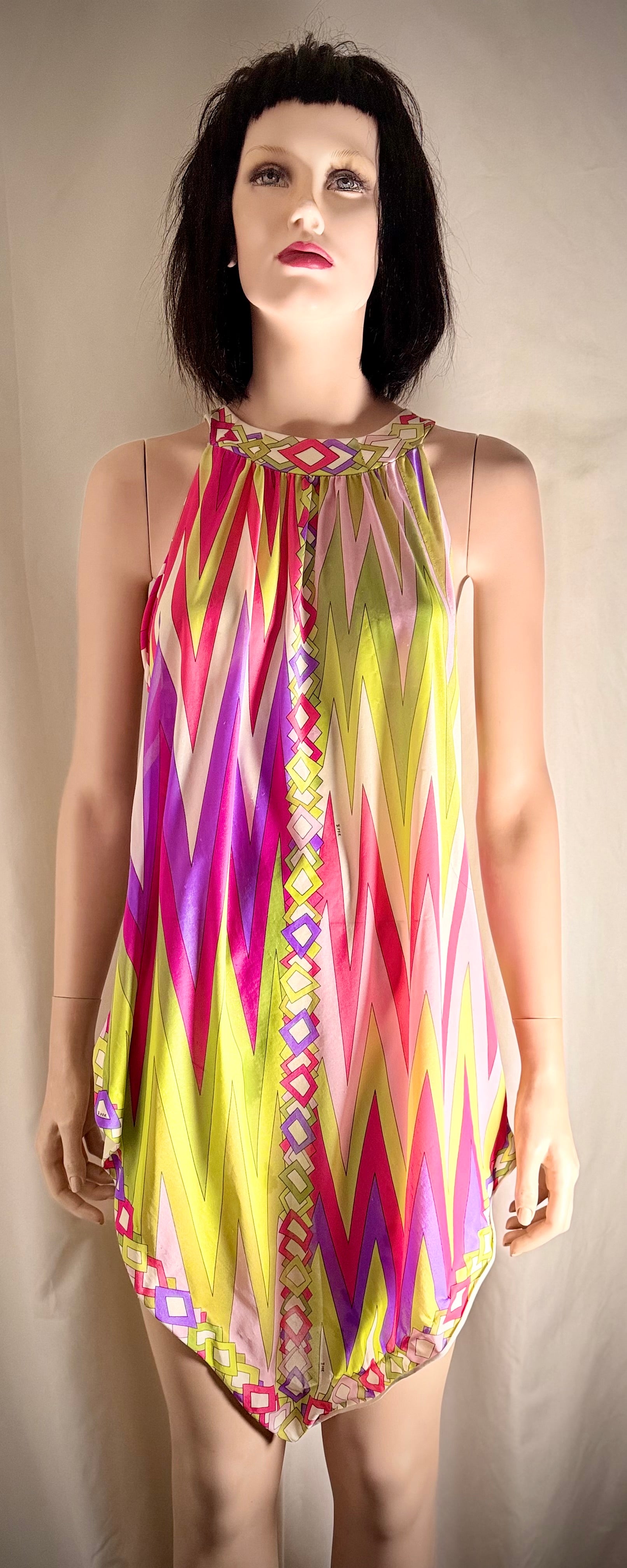 1960s Emilio Pucci for Formfit Rogers Silk Dress-Asymmetrical Cut
