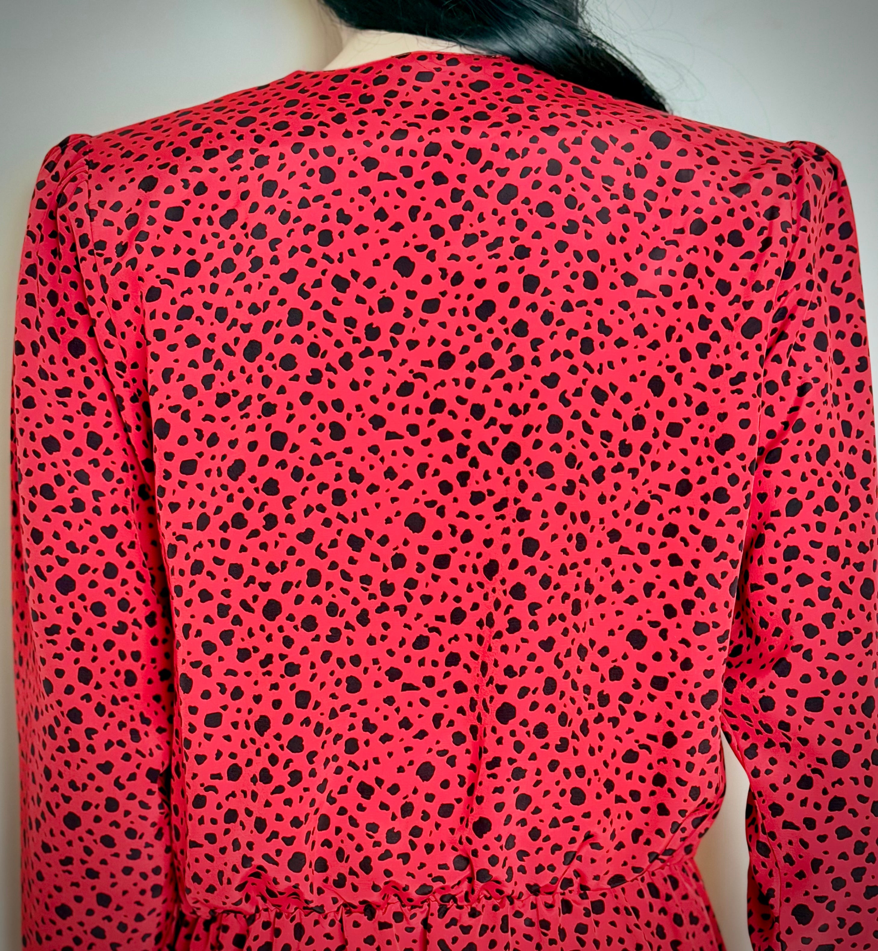 1980s New York Leopard Spot Wrap Dress
