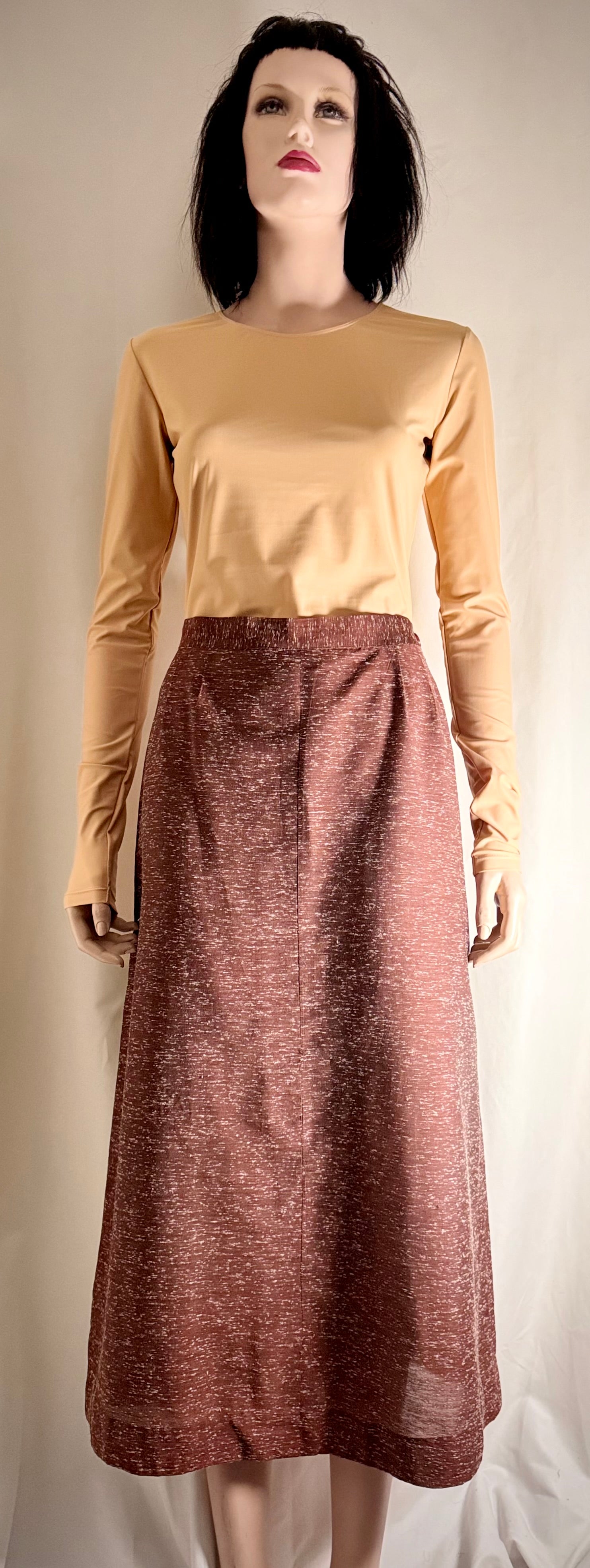 Late 1940s Vintage Skirt Suit - Rayon-Cotton with Satin Collar Detail