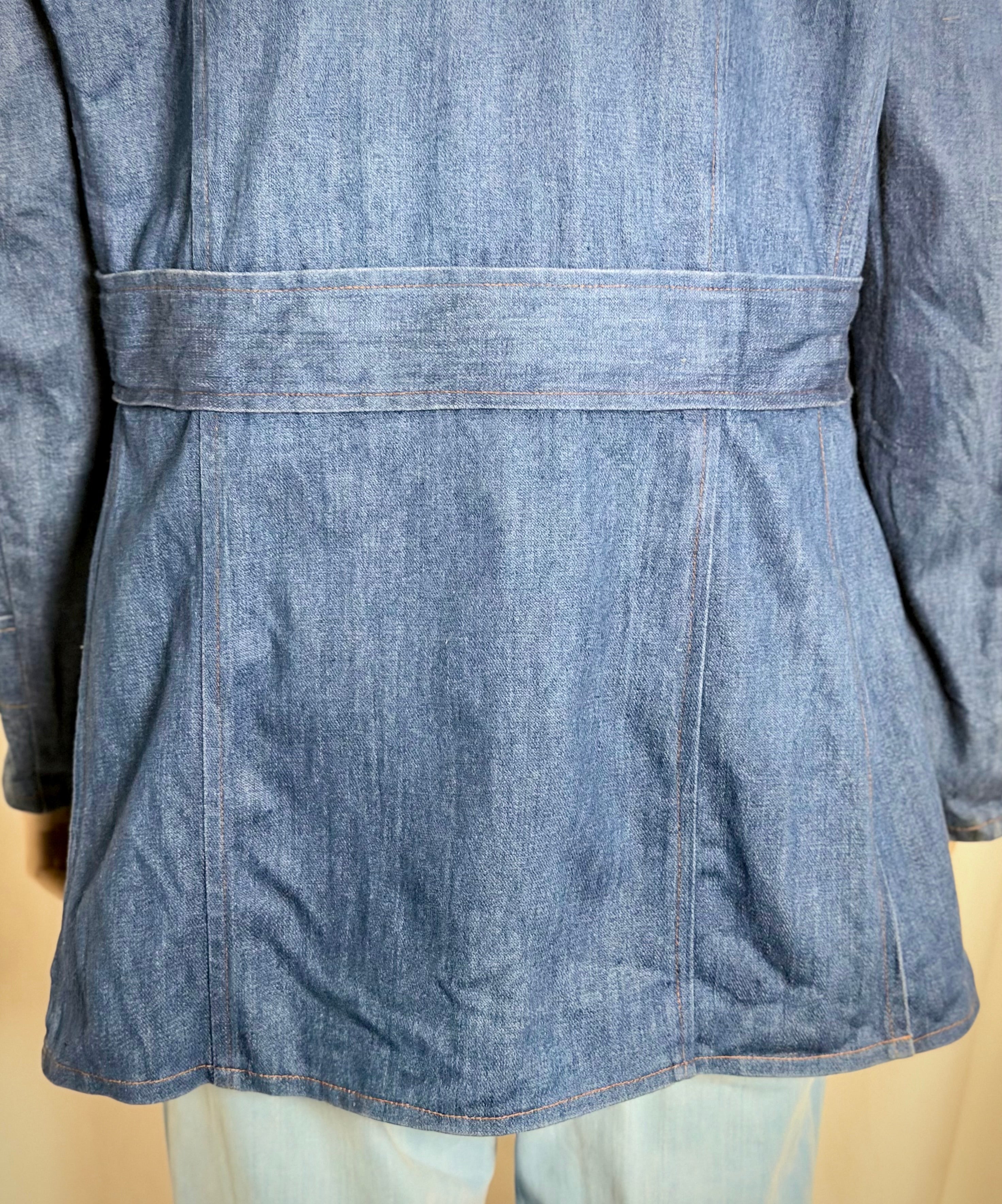 Late 60s French Indigo Utility Jacket – Military Workwear, Long Line