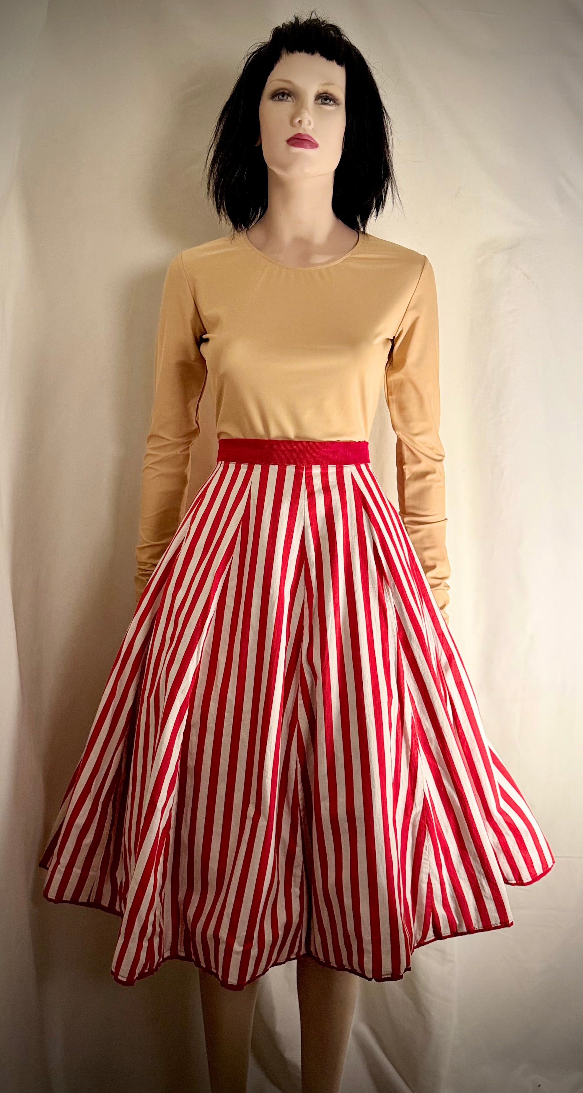Reversible Red Corduroy Circle Skirt
