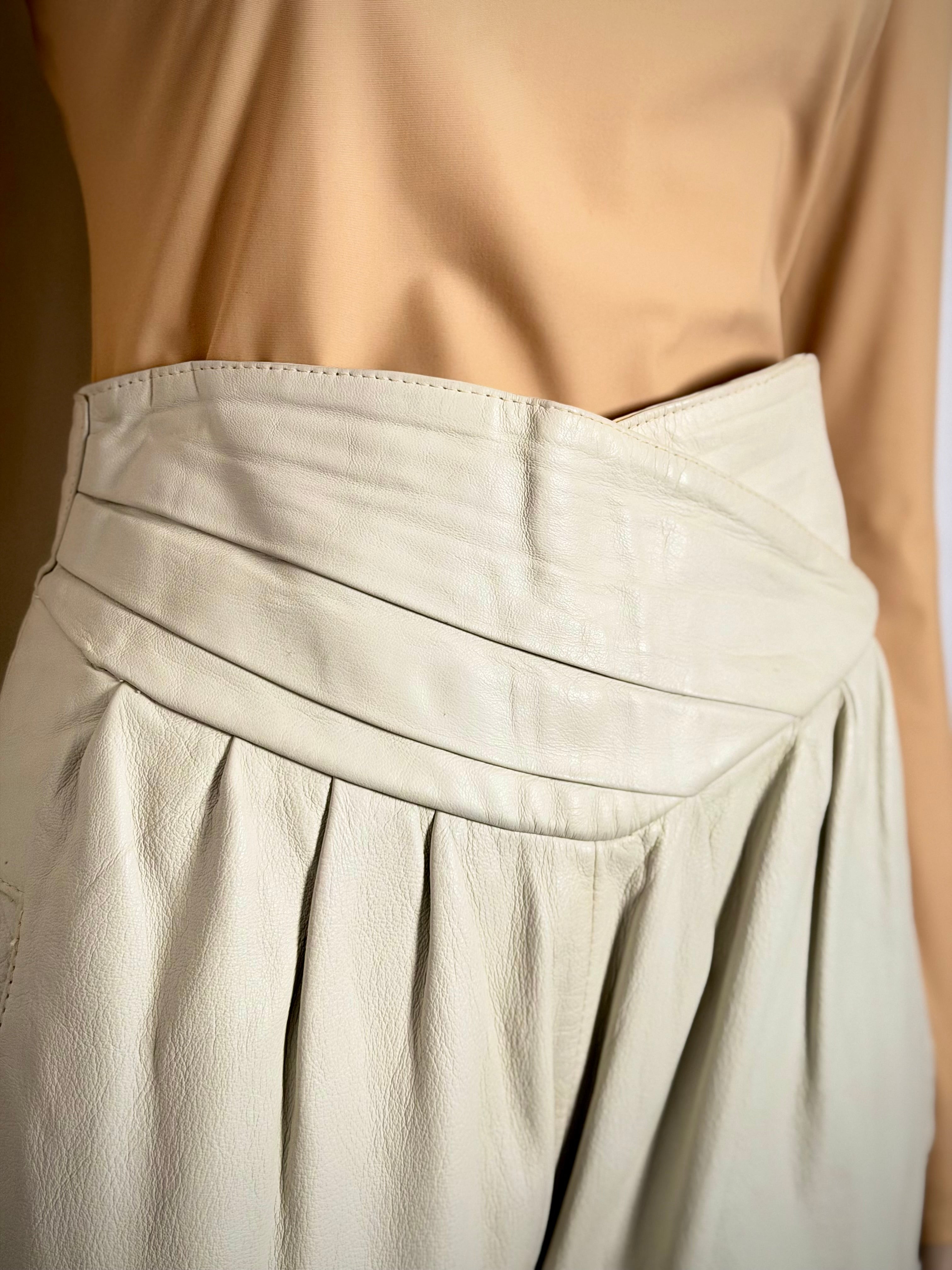 Butter-Soft Ivory Leather Pants
