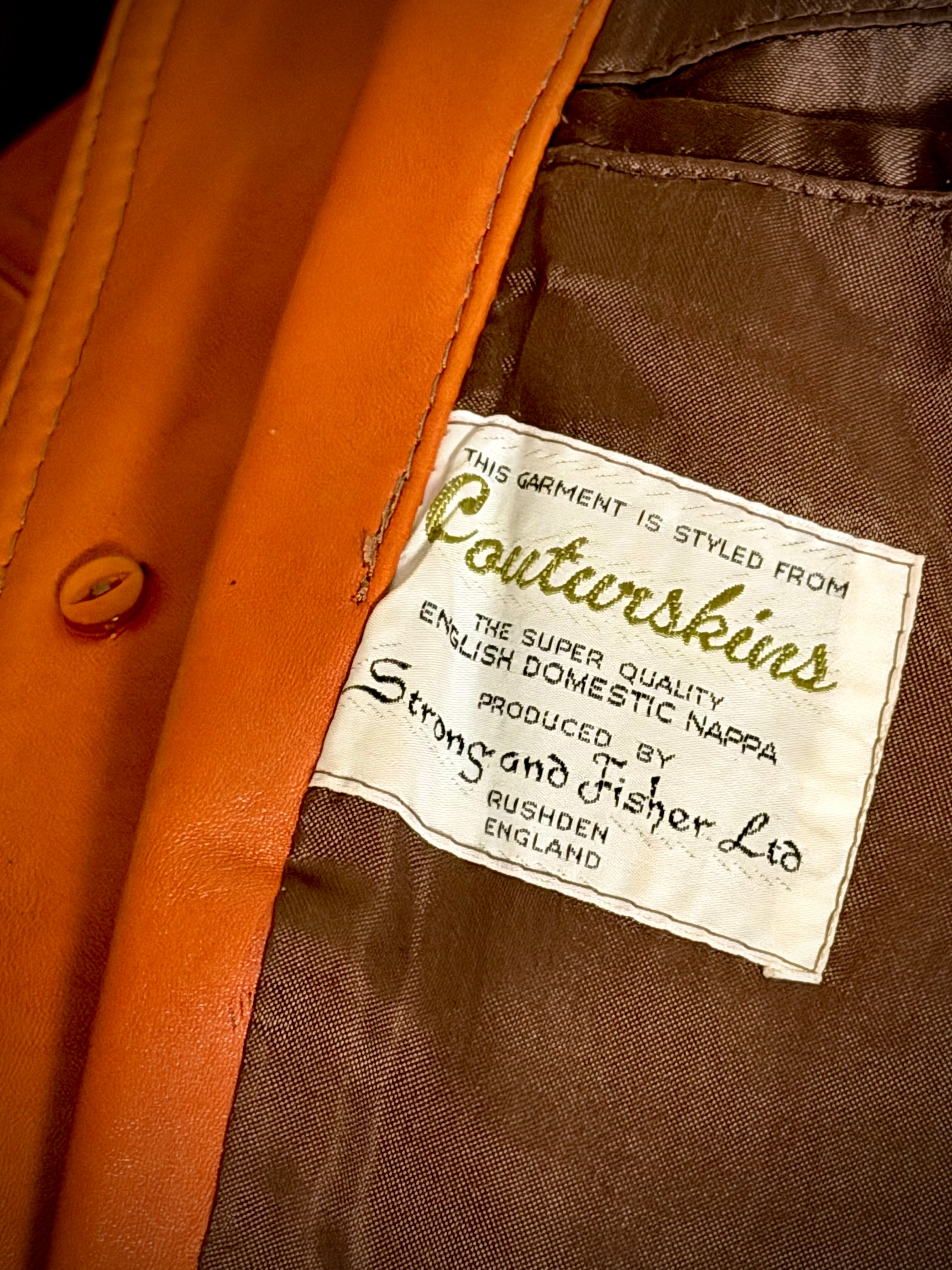 Late 1960s-Early 1970s Cognac Leather Jacket by John Palermo