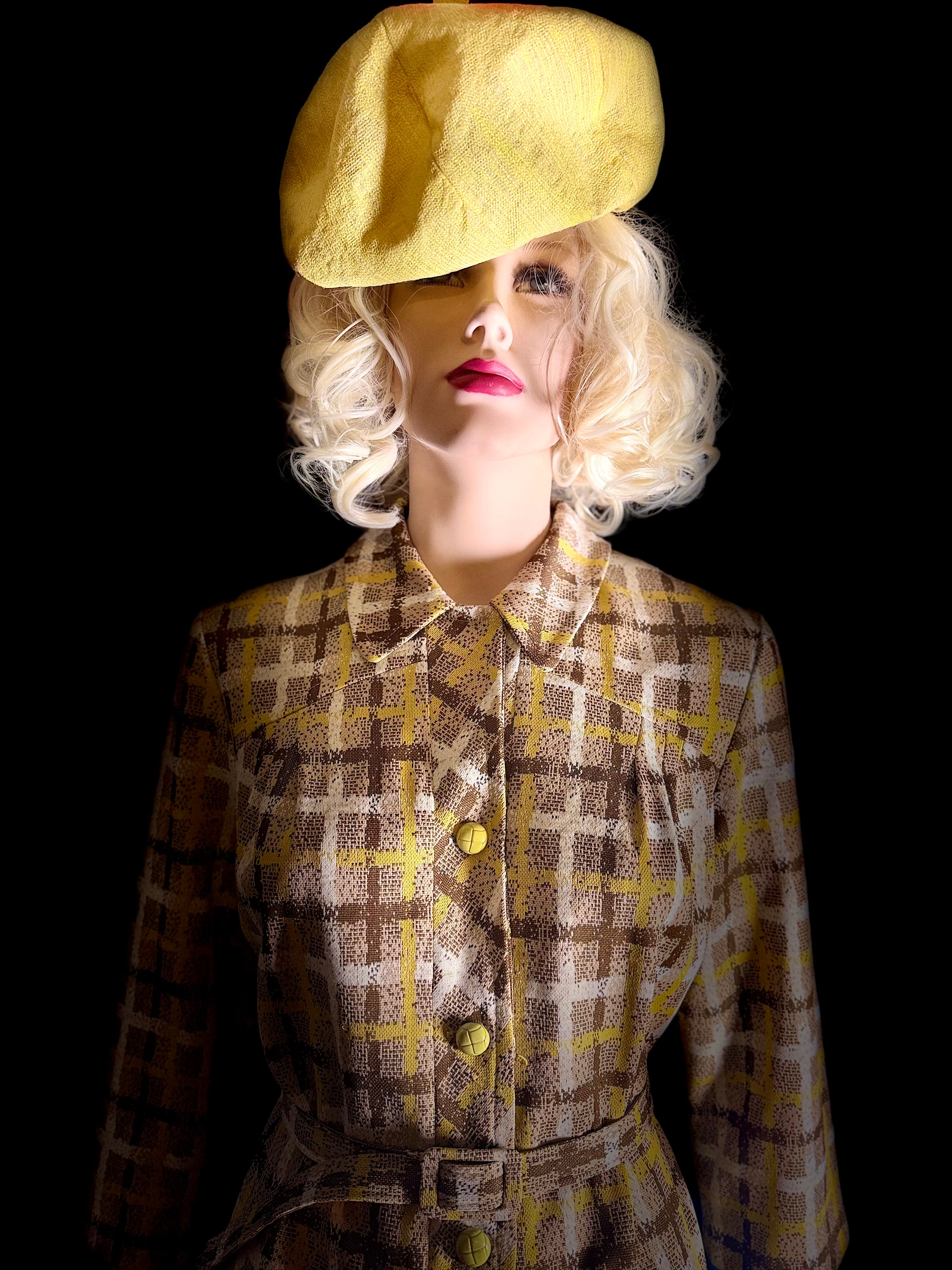 Vintage Button-Through Check Dress