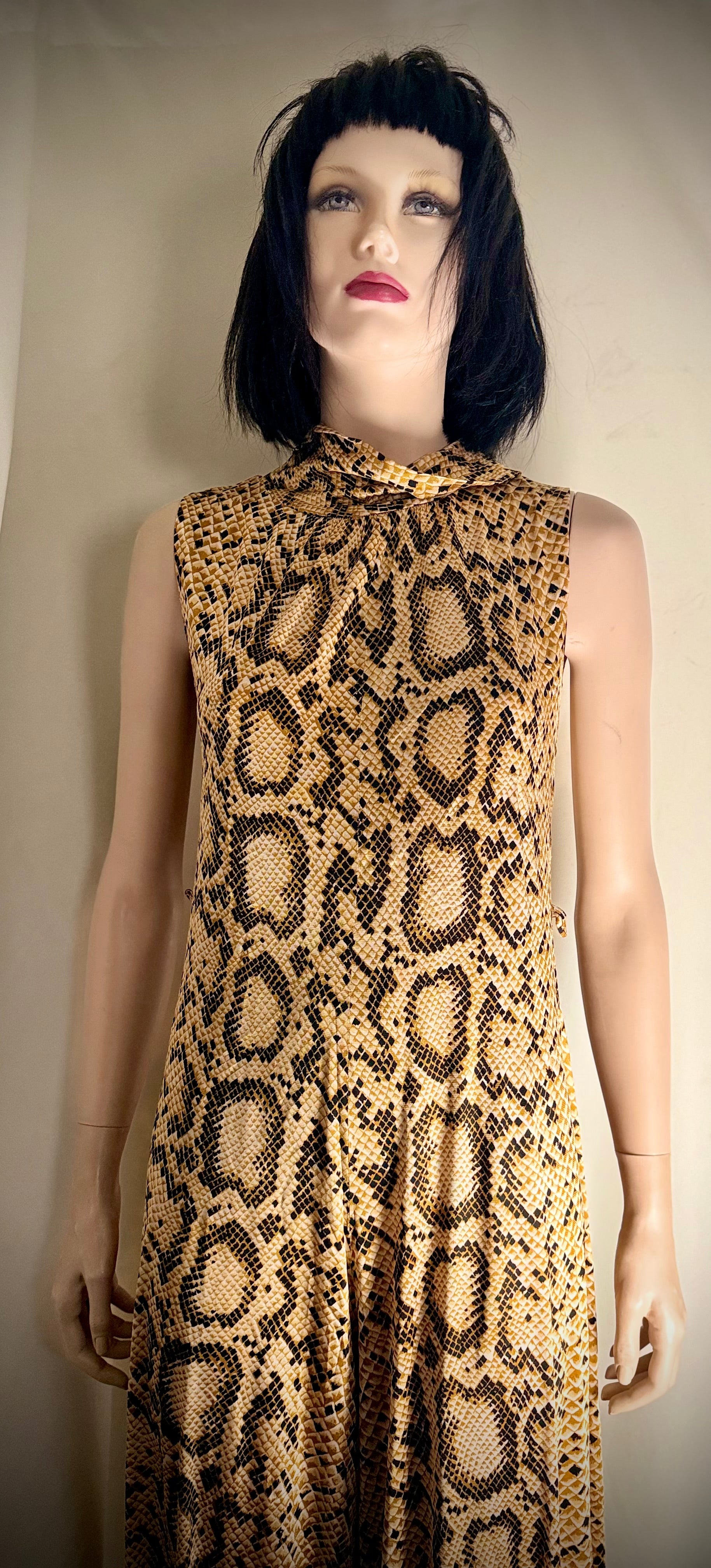 1970s Snakeskin Print Jumpsuit