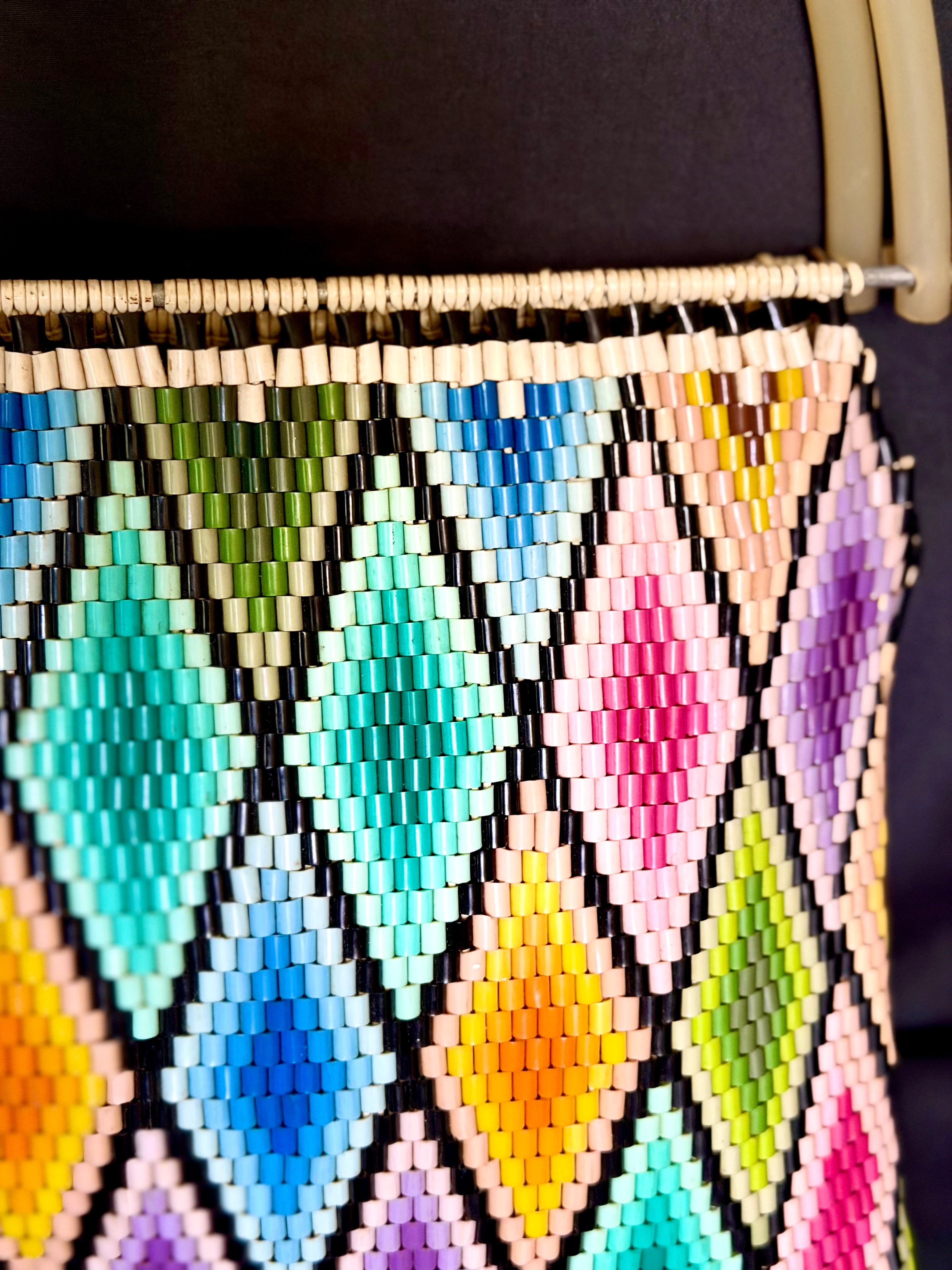 Mosaic Tote - 1960s Hand-Beaded Bag
