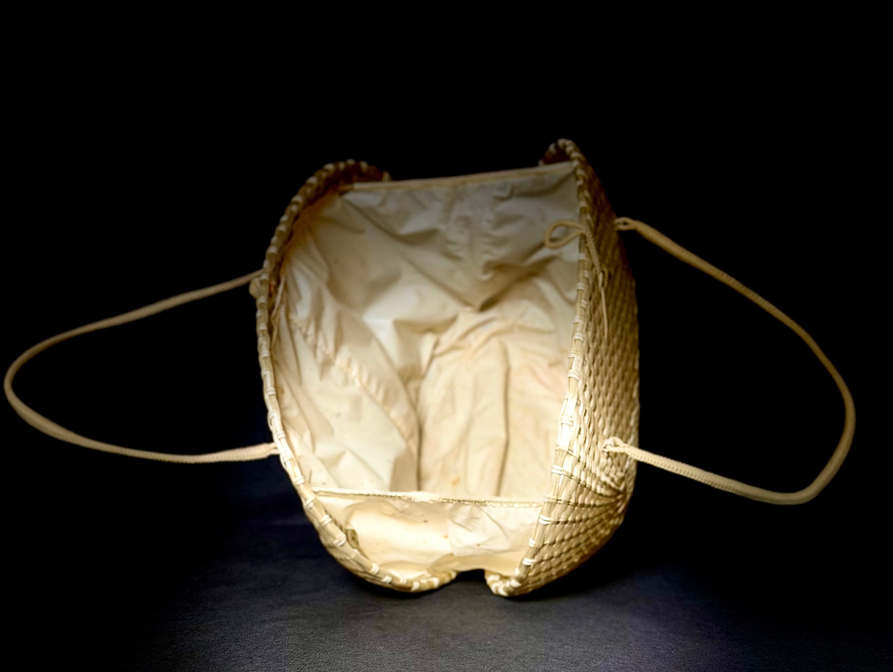 Woven Carryall - 1950s Sculpted Basket Handbag