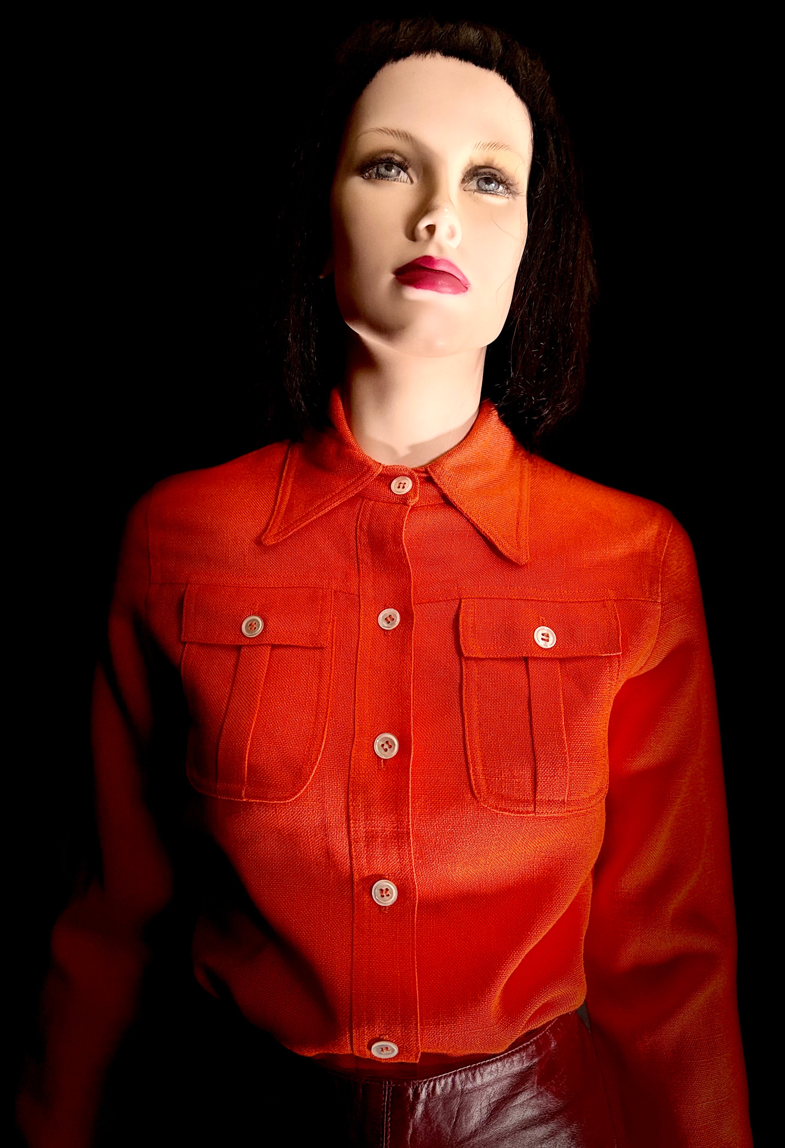 Vintage 1960s Burnt Orange Cotton Utility Shirt – John Meyer | Mint Condition