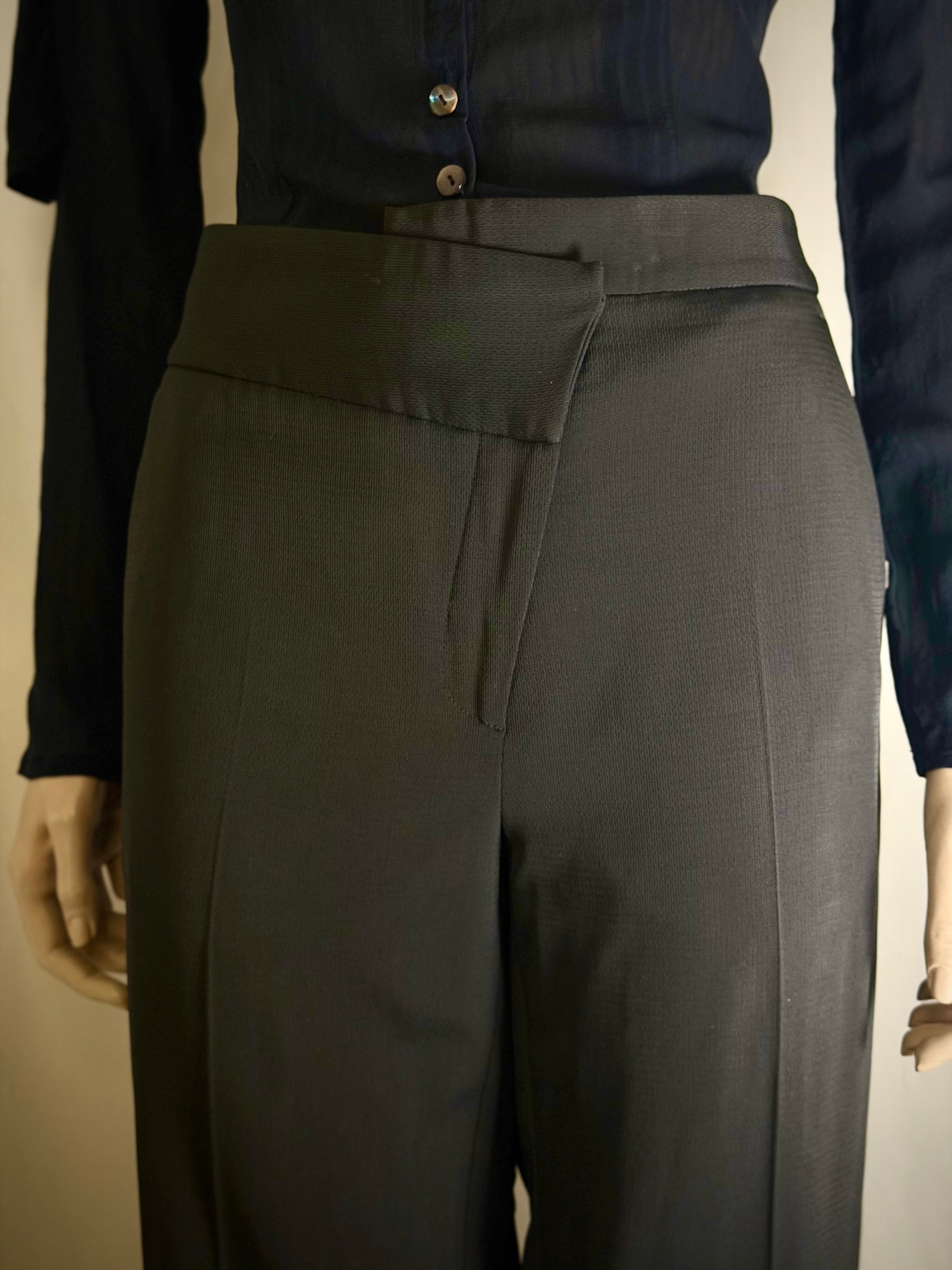 Maison Martin Margiela Asymmetrical Wool-Viscose Trousers