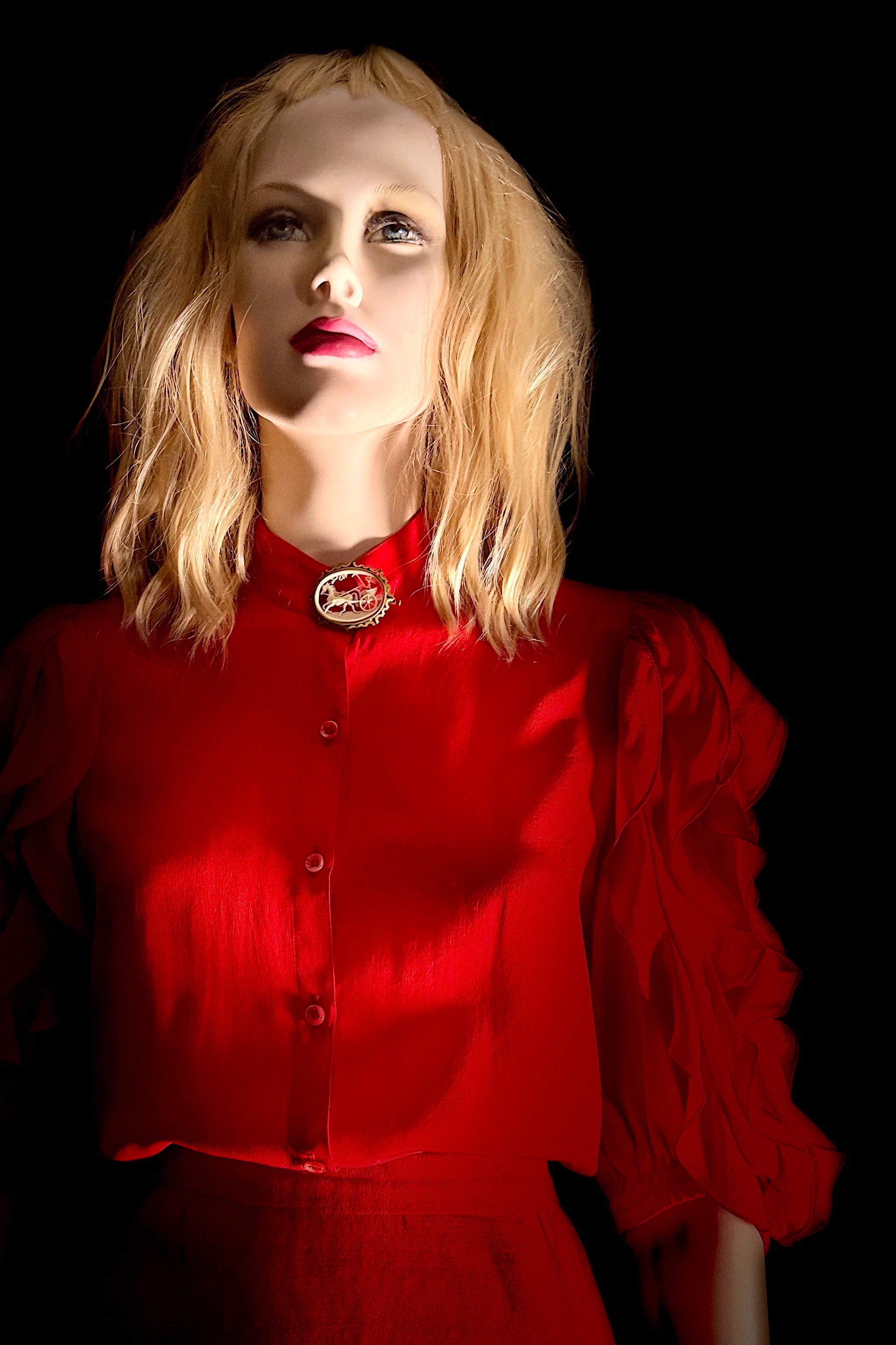 Italian Silk Mandarin Collar Blouse