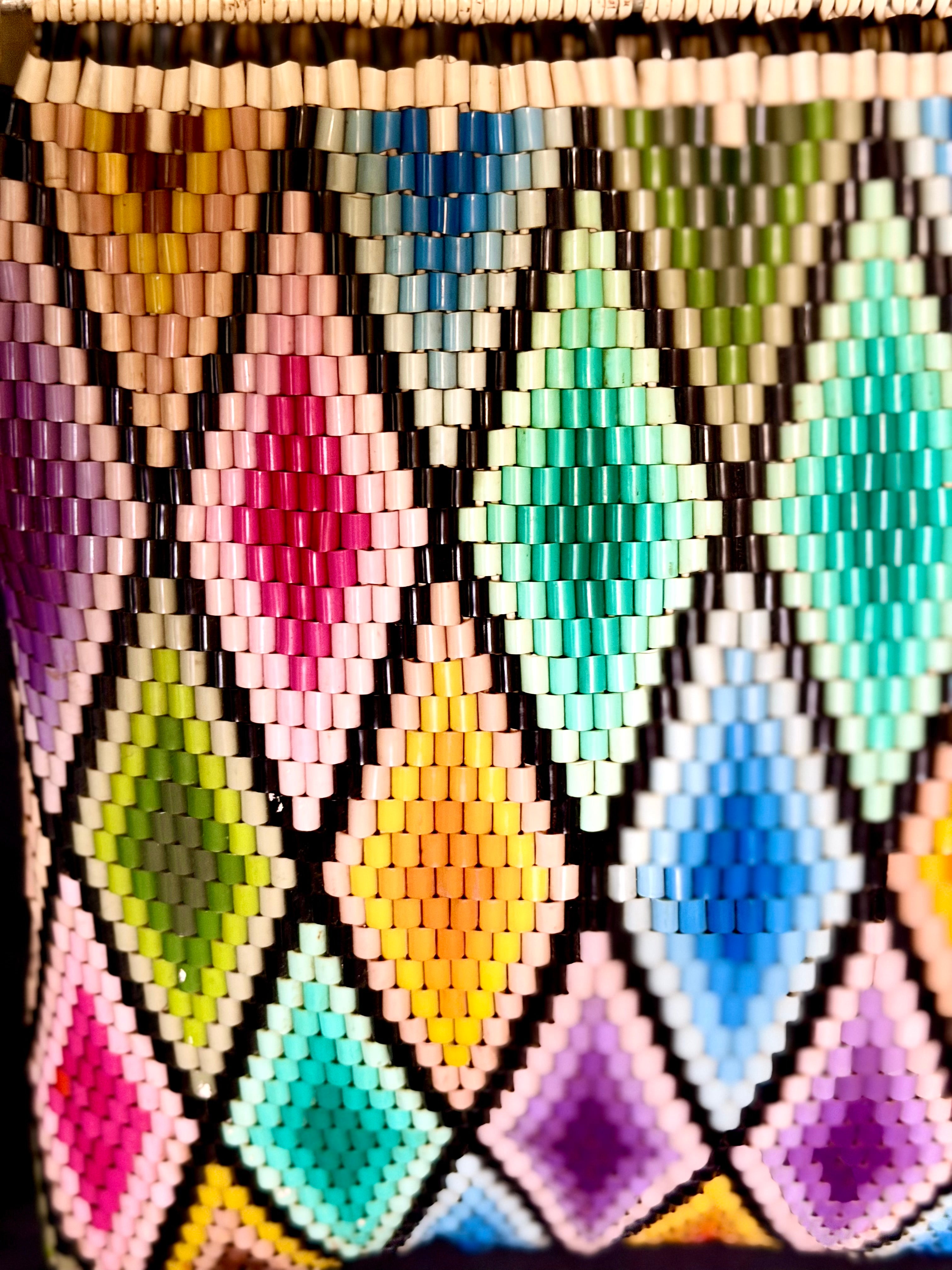 Mosaic Tote - 1960s Hand-Beaded Bag