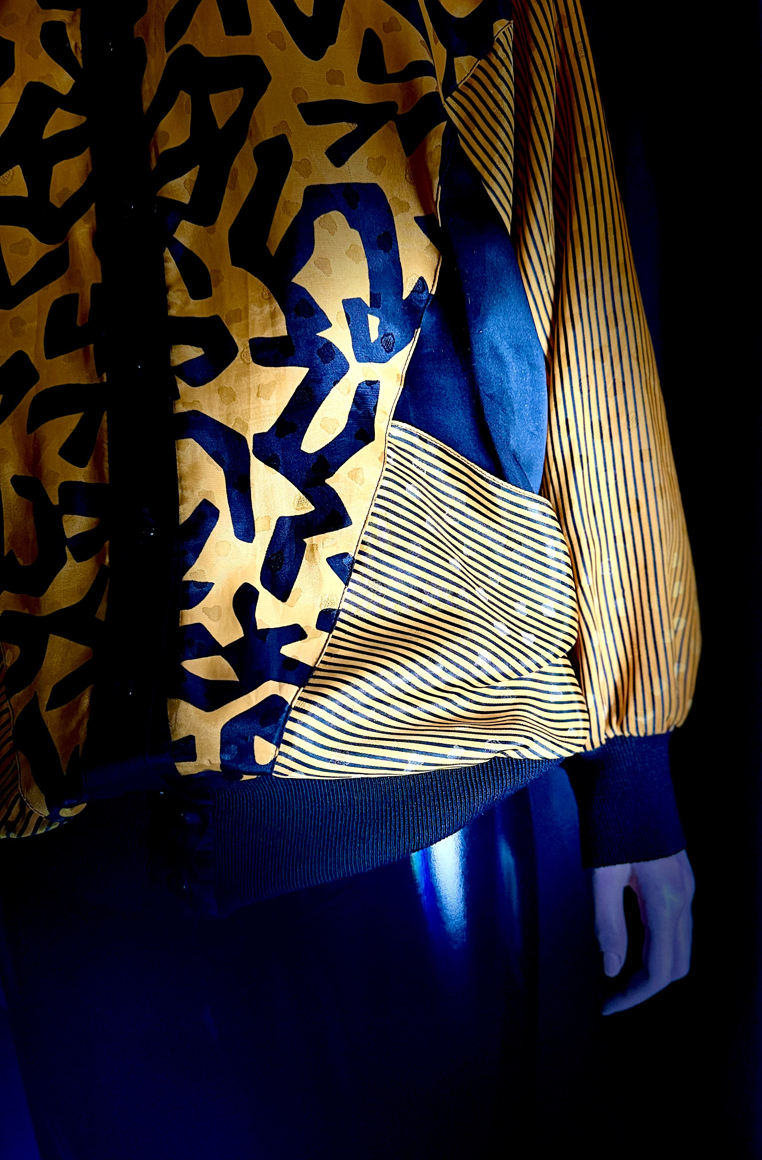 Vintage 1980s German Silk Graphic Bomber Jacket