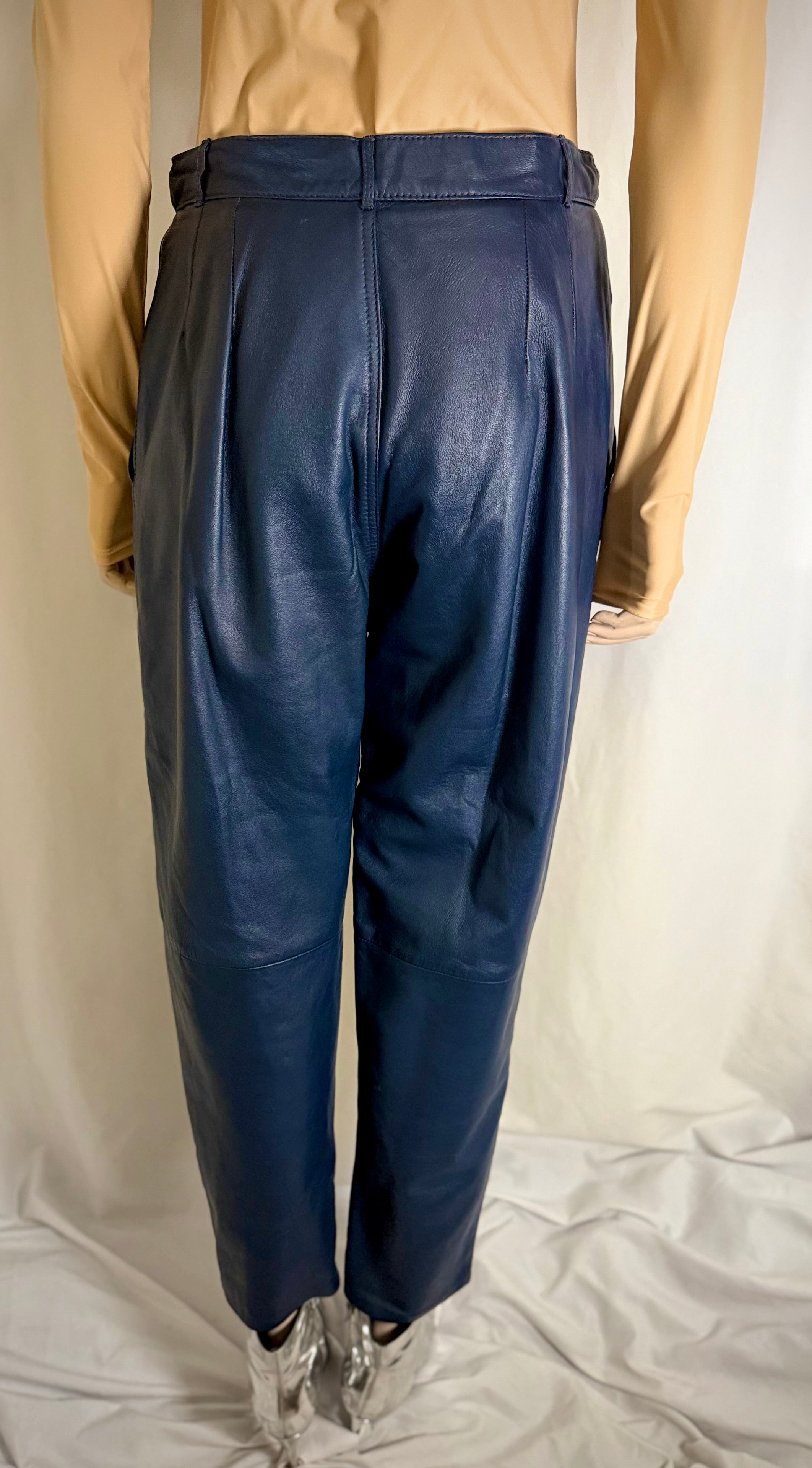 Vintage Butter-Soft Navy Leather Pants