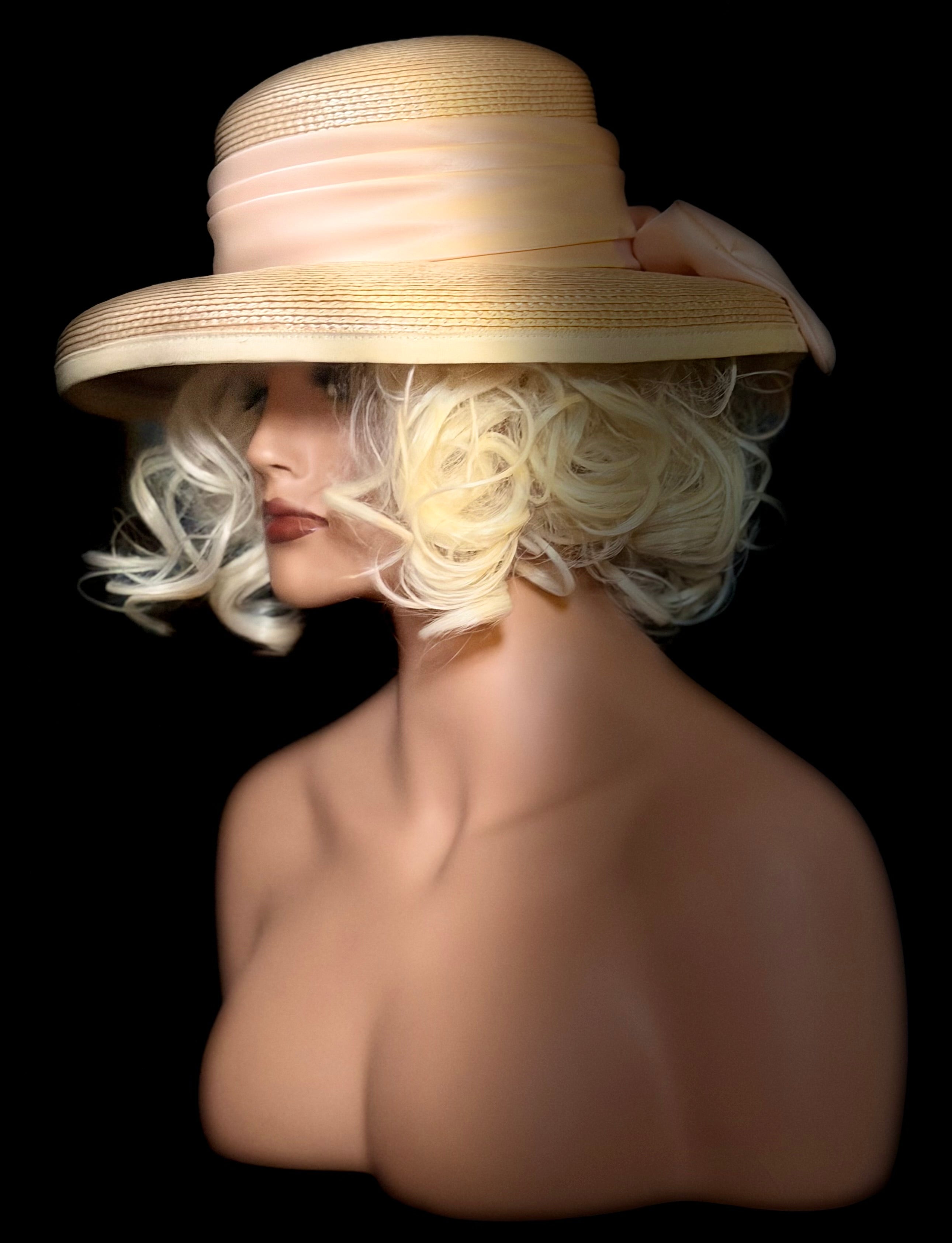 Late 1950s / Early 1960s Straw Hat with Satin Bow