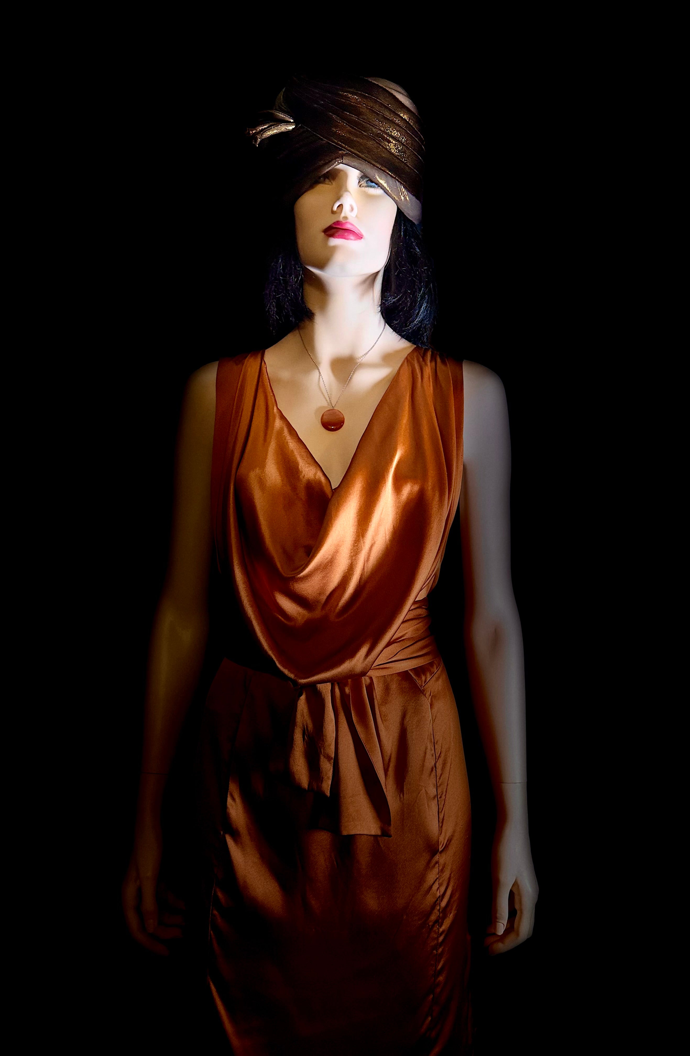 Vivienne Westwood Pure Silk Draped Dress - Copper