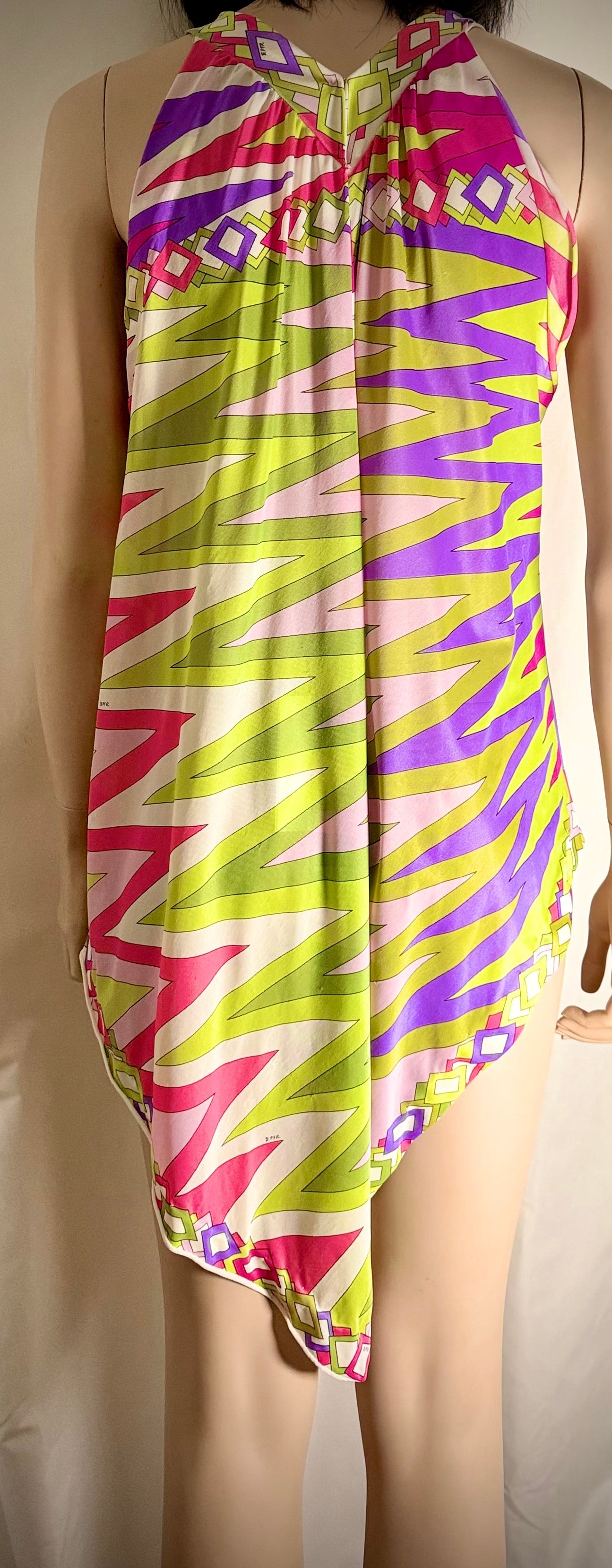 1960s Emilio Pucci for Formfit Rogers Silk Dress-Asymmetrical Cut