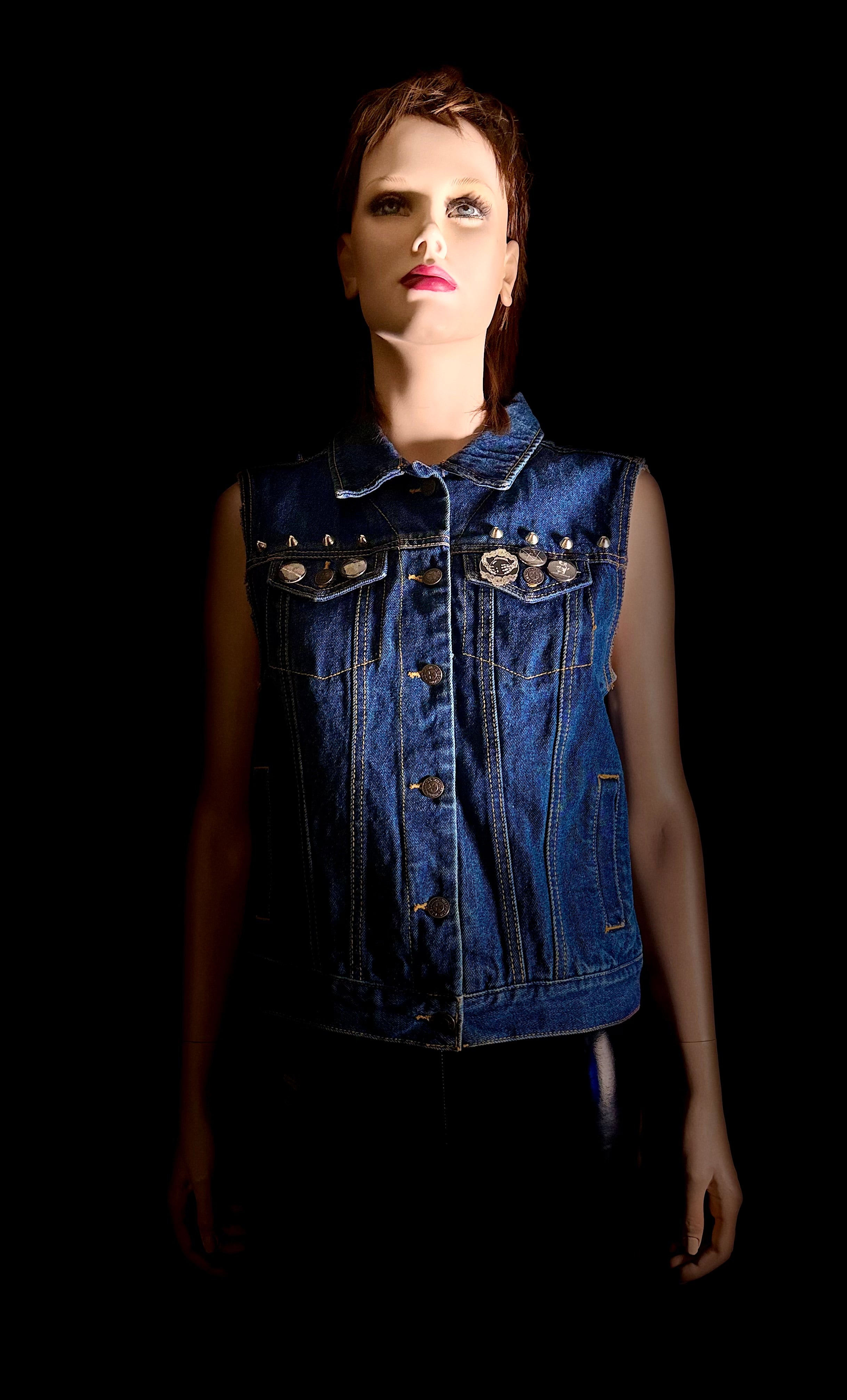 ONE-OF-A-KIND CUSTOM STUDDED DENIM VEST - SOCIAL DISTORTION