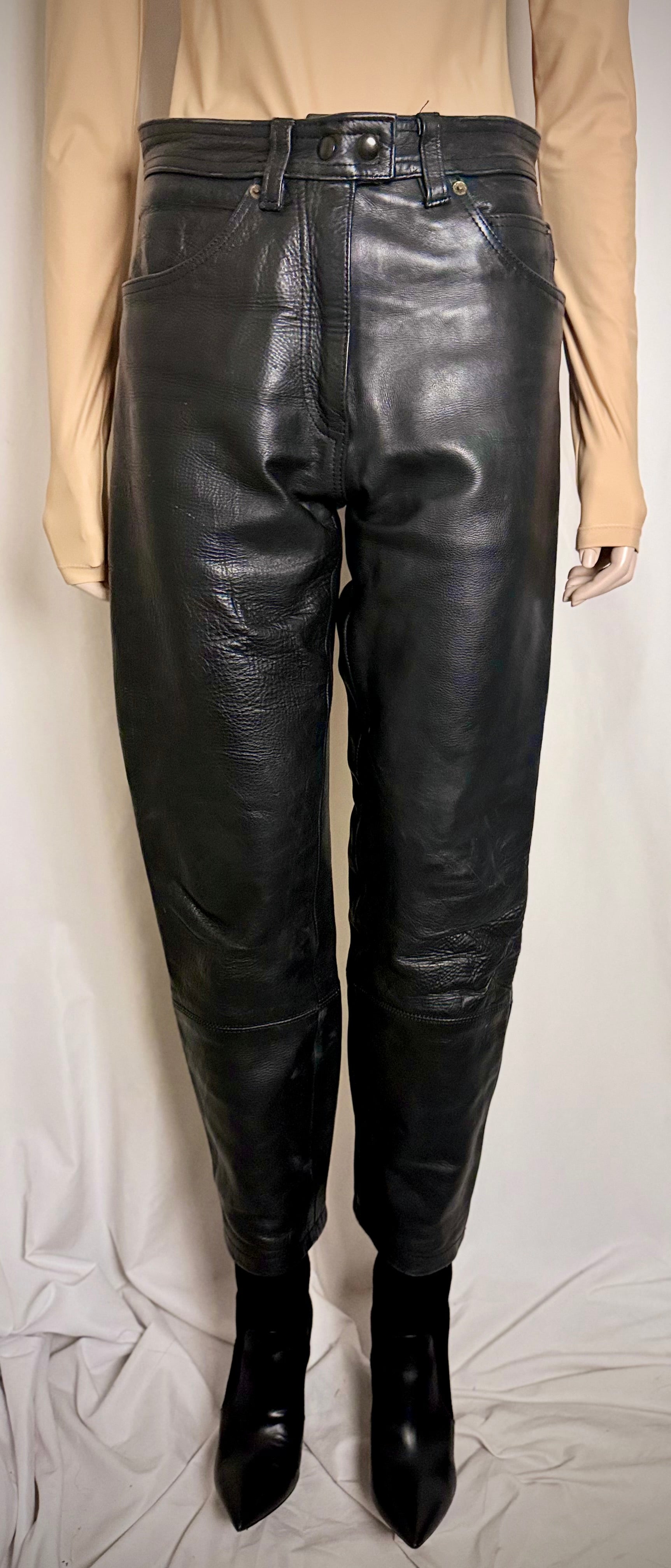 Heavyweight Vintage Leather Pants with Hide Variation - Rare