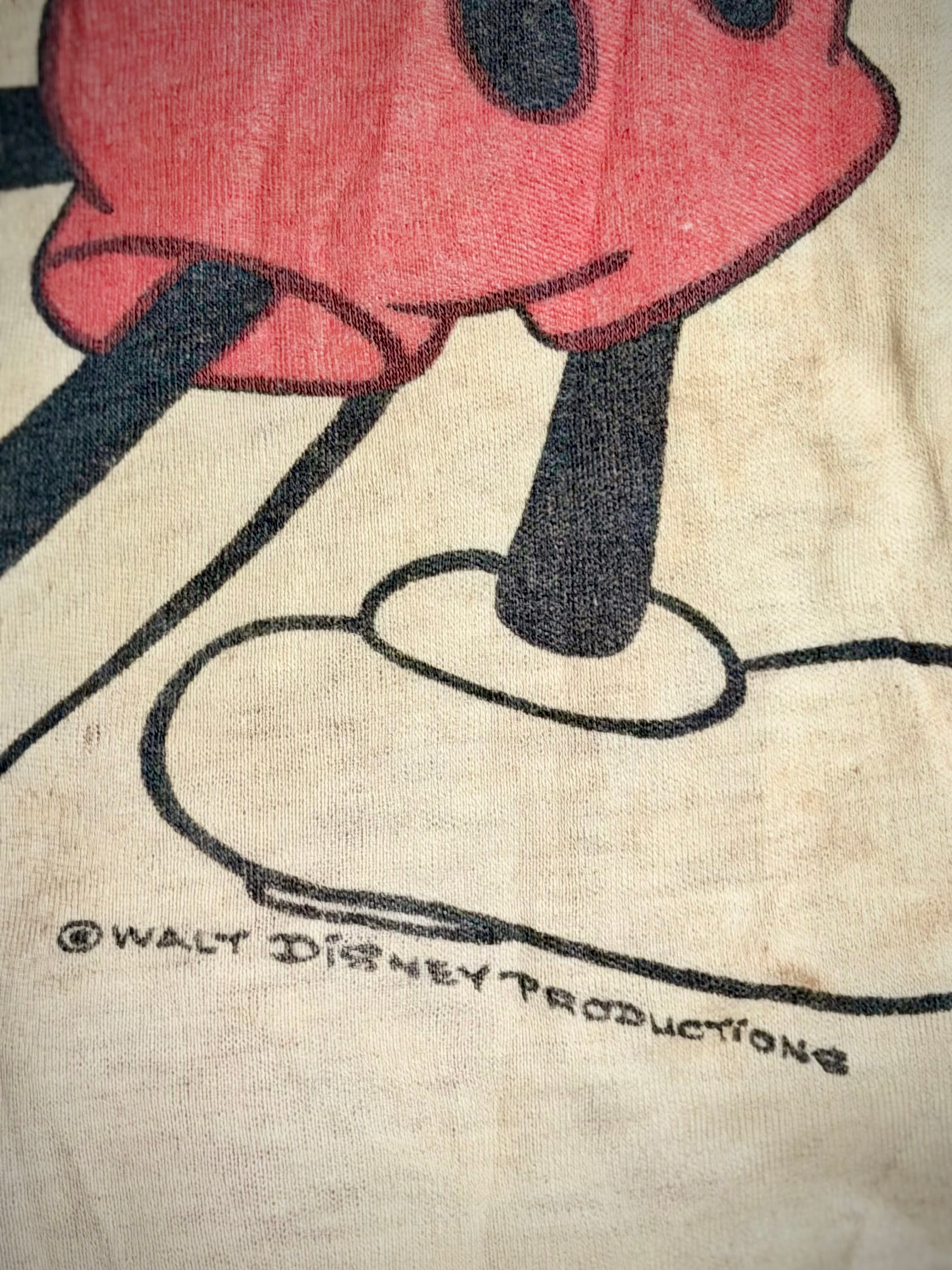 Rare Early Walt Disney Productions Mickey Mouse Ringer T-shirt Dating Most Likely to the Early 1960s.