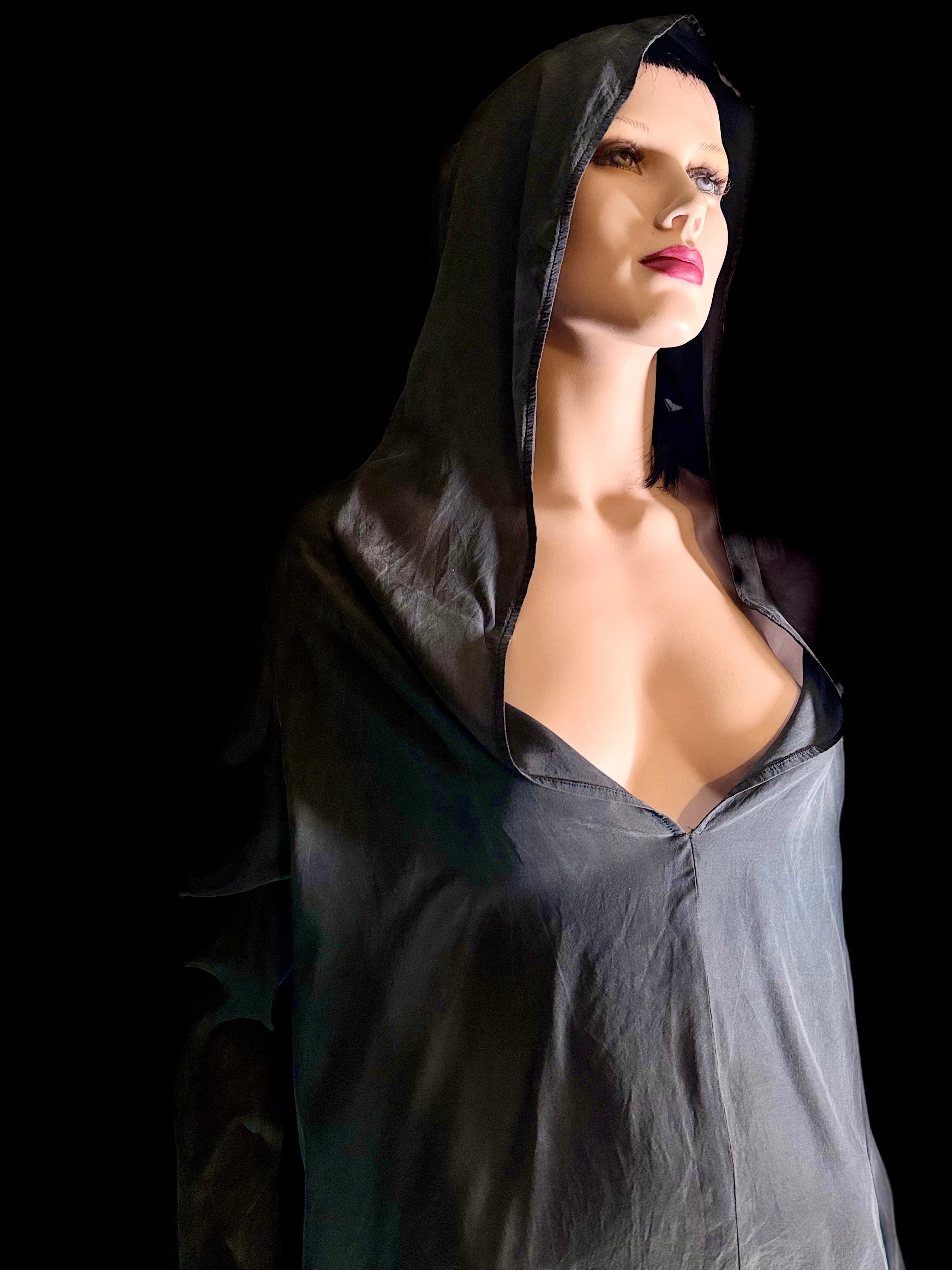 Zambesi Pure Silk Long-Sleeve Slit Top / Tunic