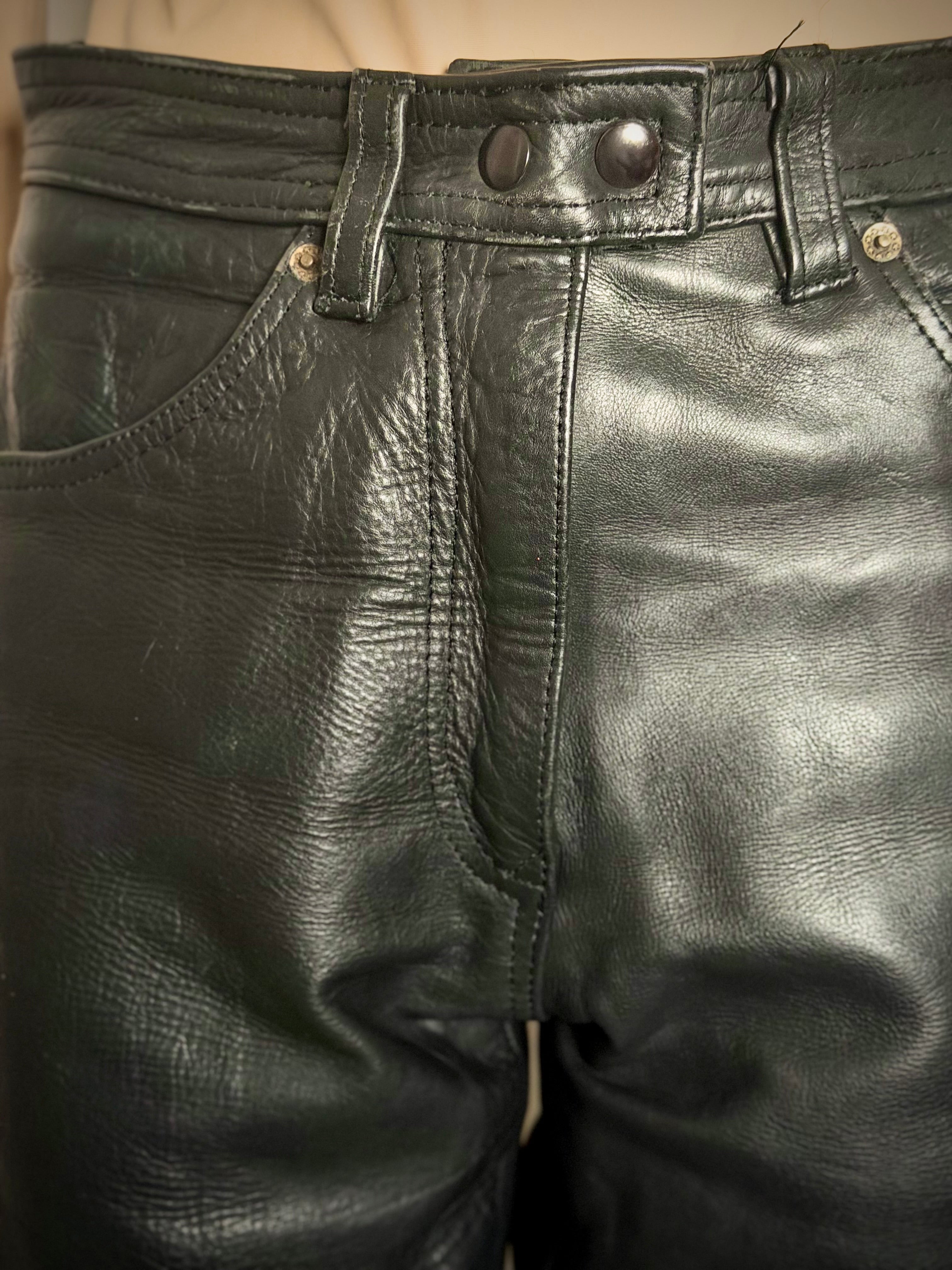 Heavyweight Vintage Leather Pants with Hide Variation - Rare