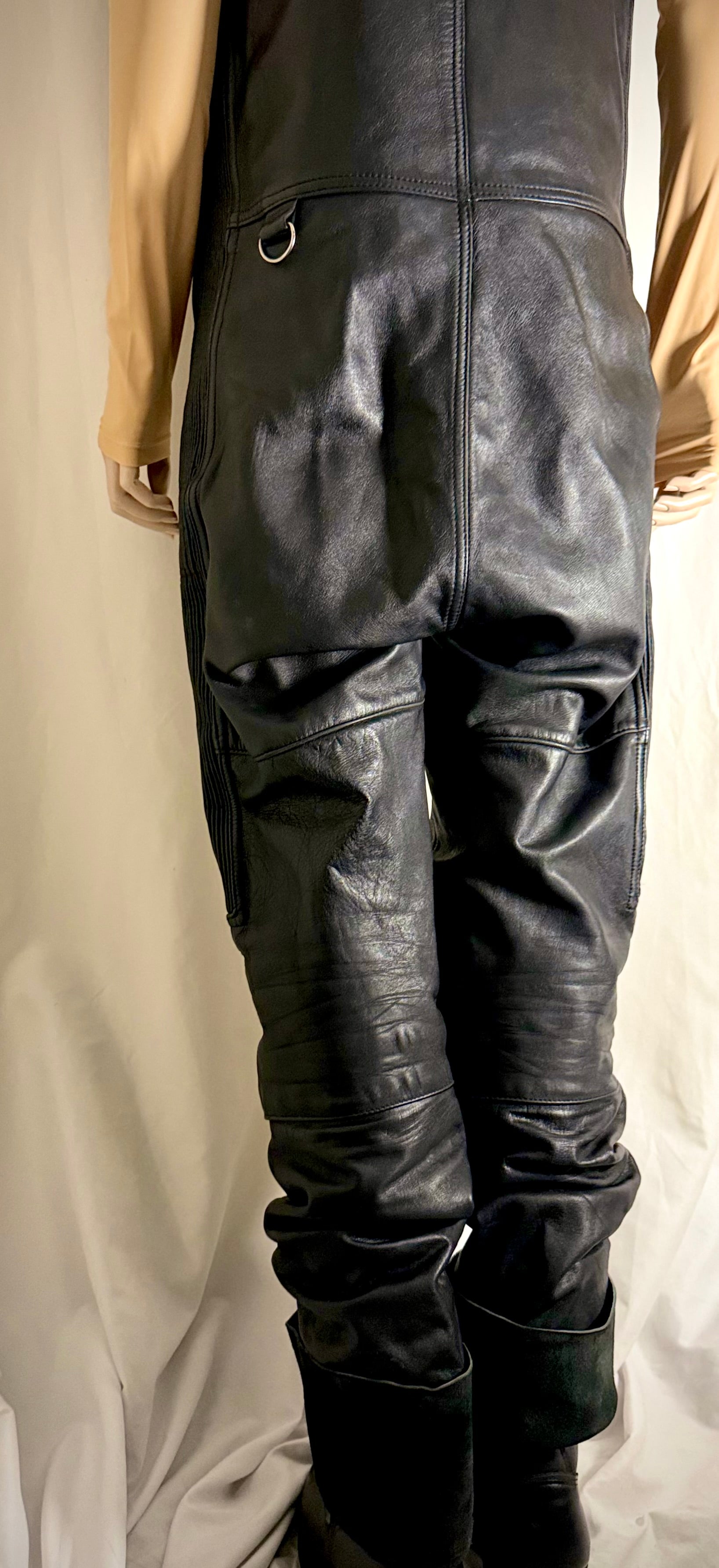 Hein Gericke Black Leather Motorcycle Overalls