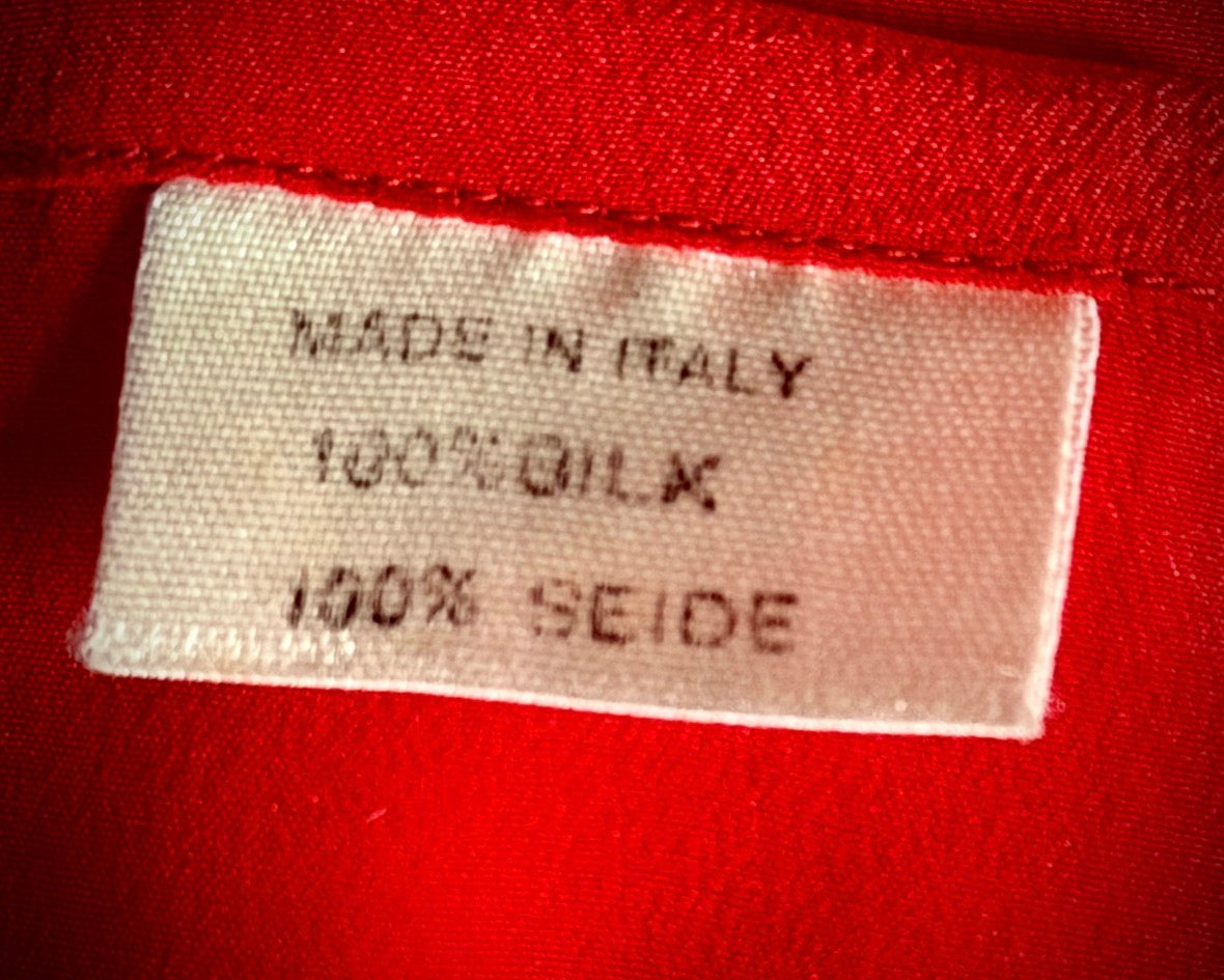 Italian Silk Mandarin Collar Blouse