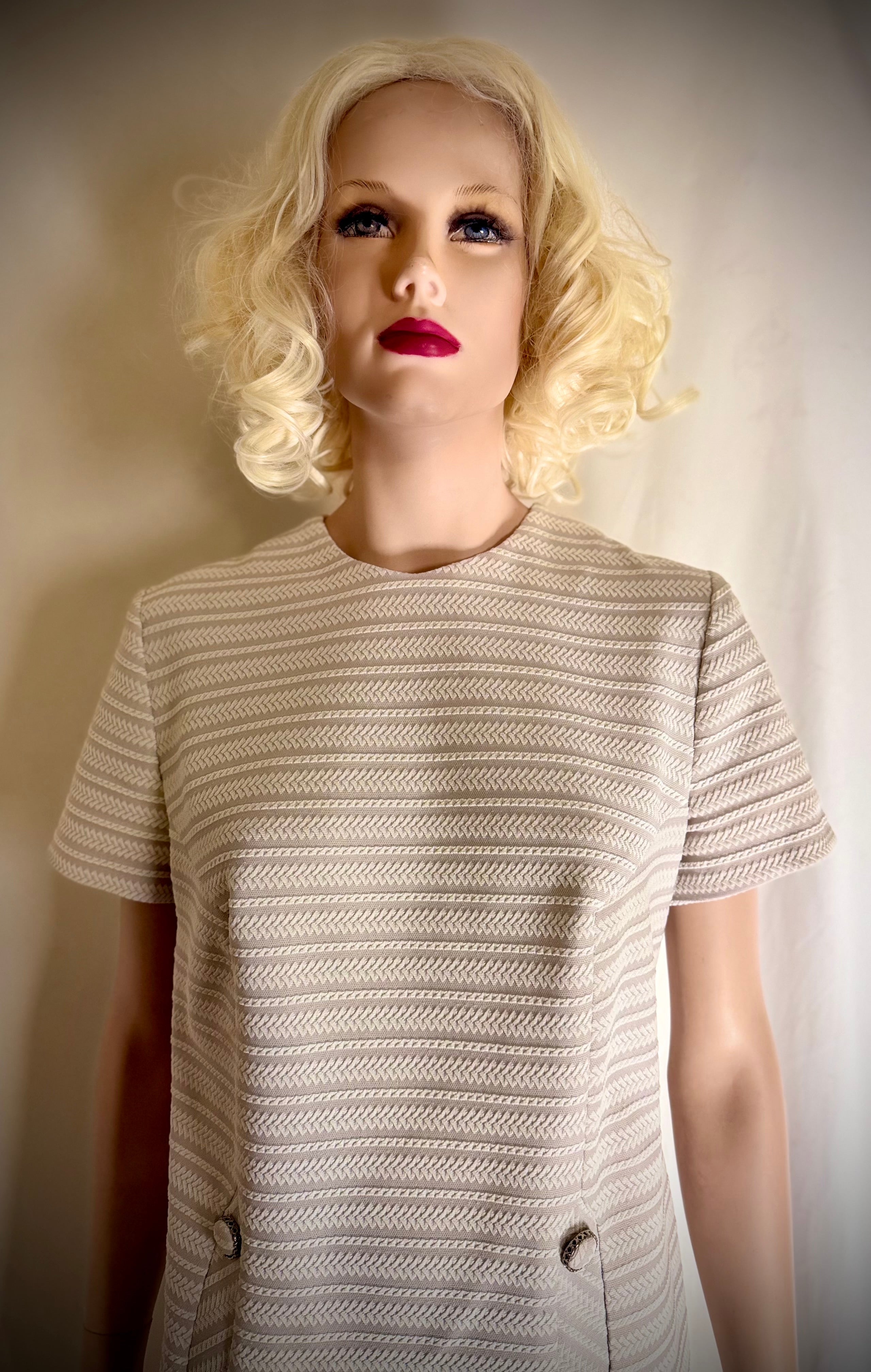1960s Textured Shift Dress - Like New