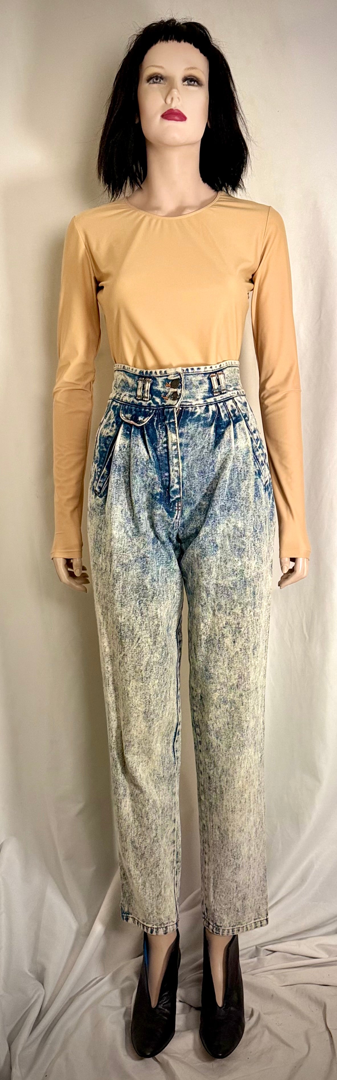 Vintage 1980s High-Rise Pleated Jeans

Sculptural Waist | Acid Wash Denim
