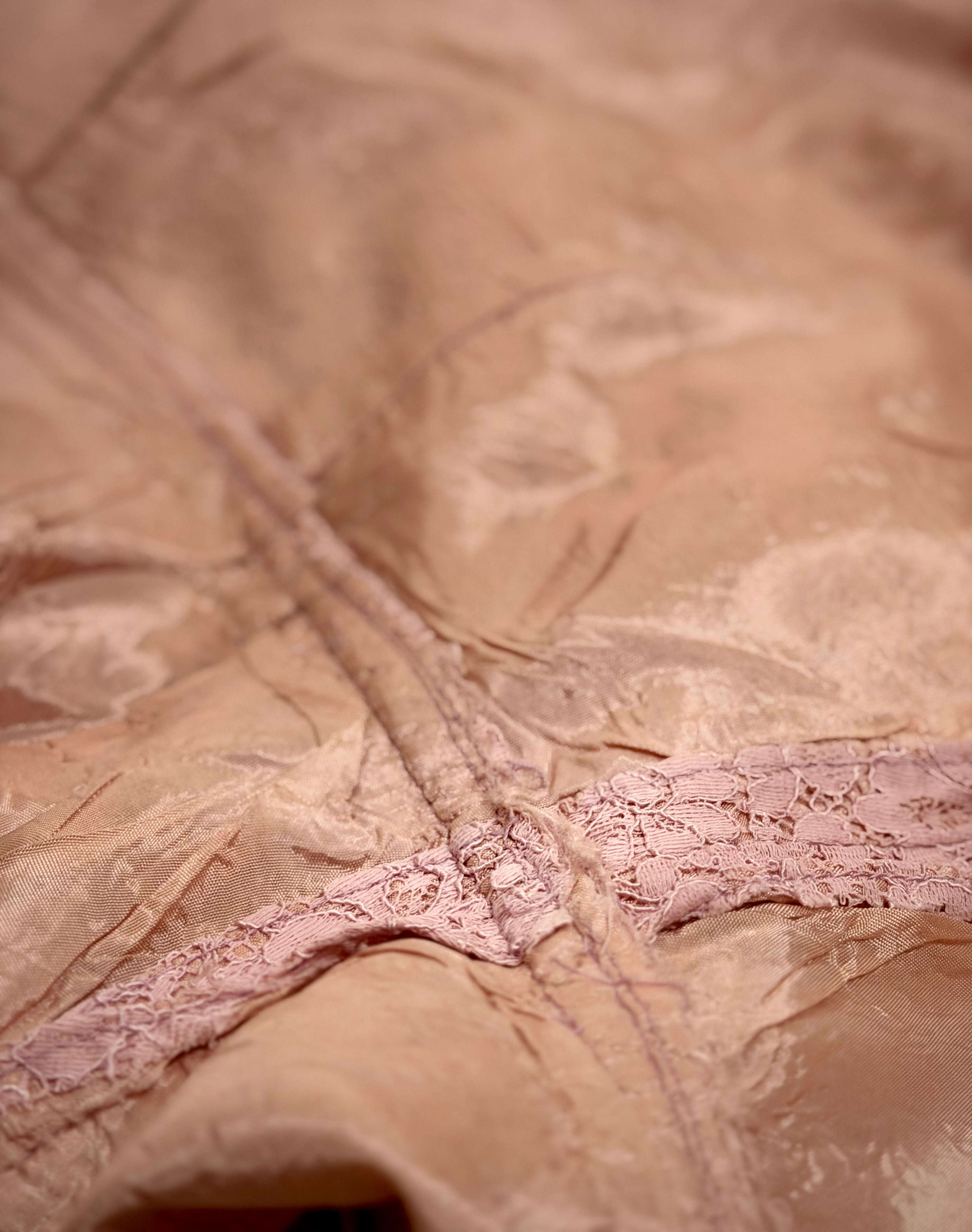 1950s Pink Lace Cocktail Dress with Satin Rosette Belt