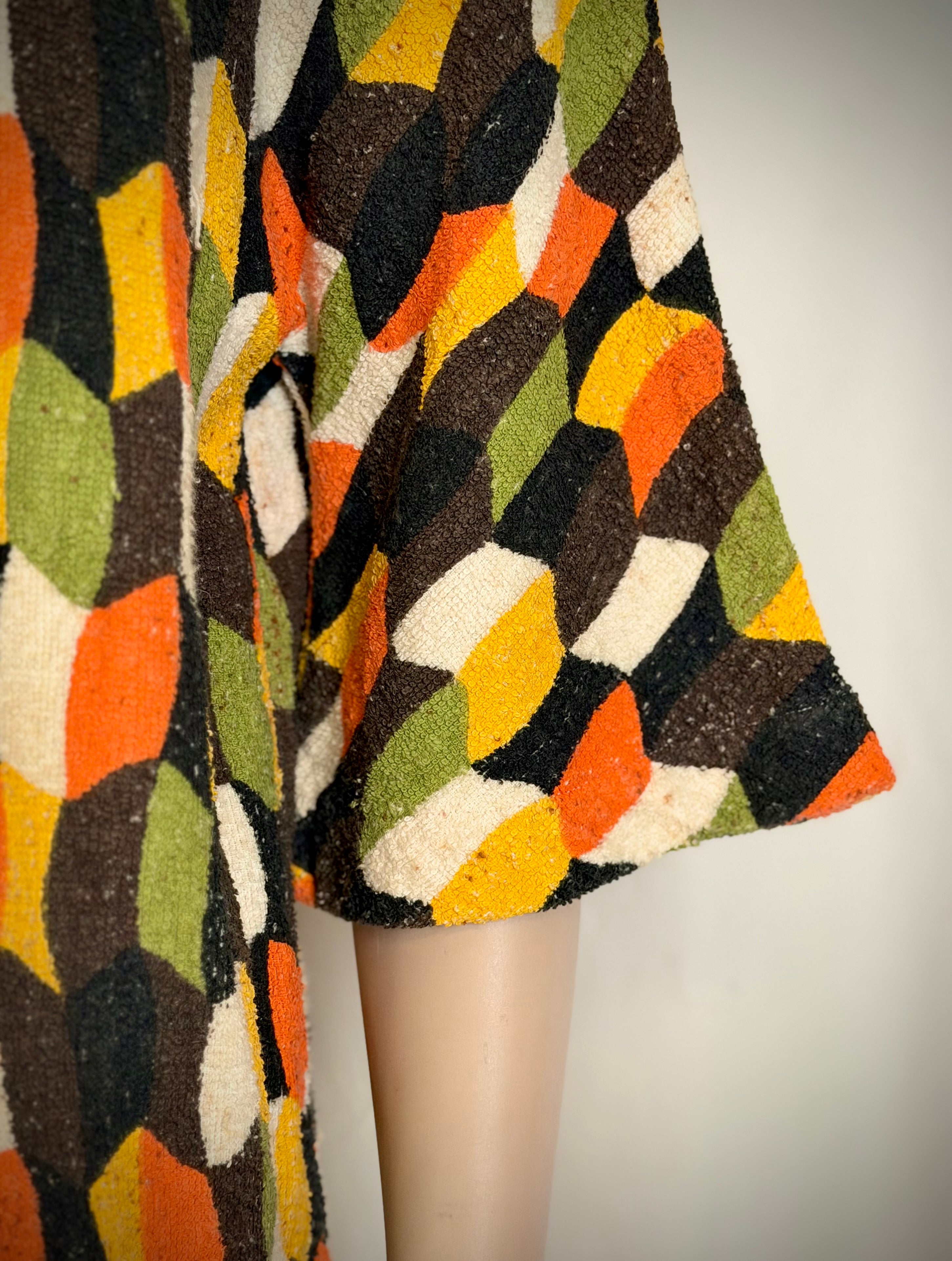 Vintage 1960s Towelling Cover-Up Jacket | Unworn | Graphic Mid-Century Print