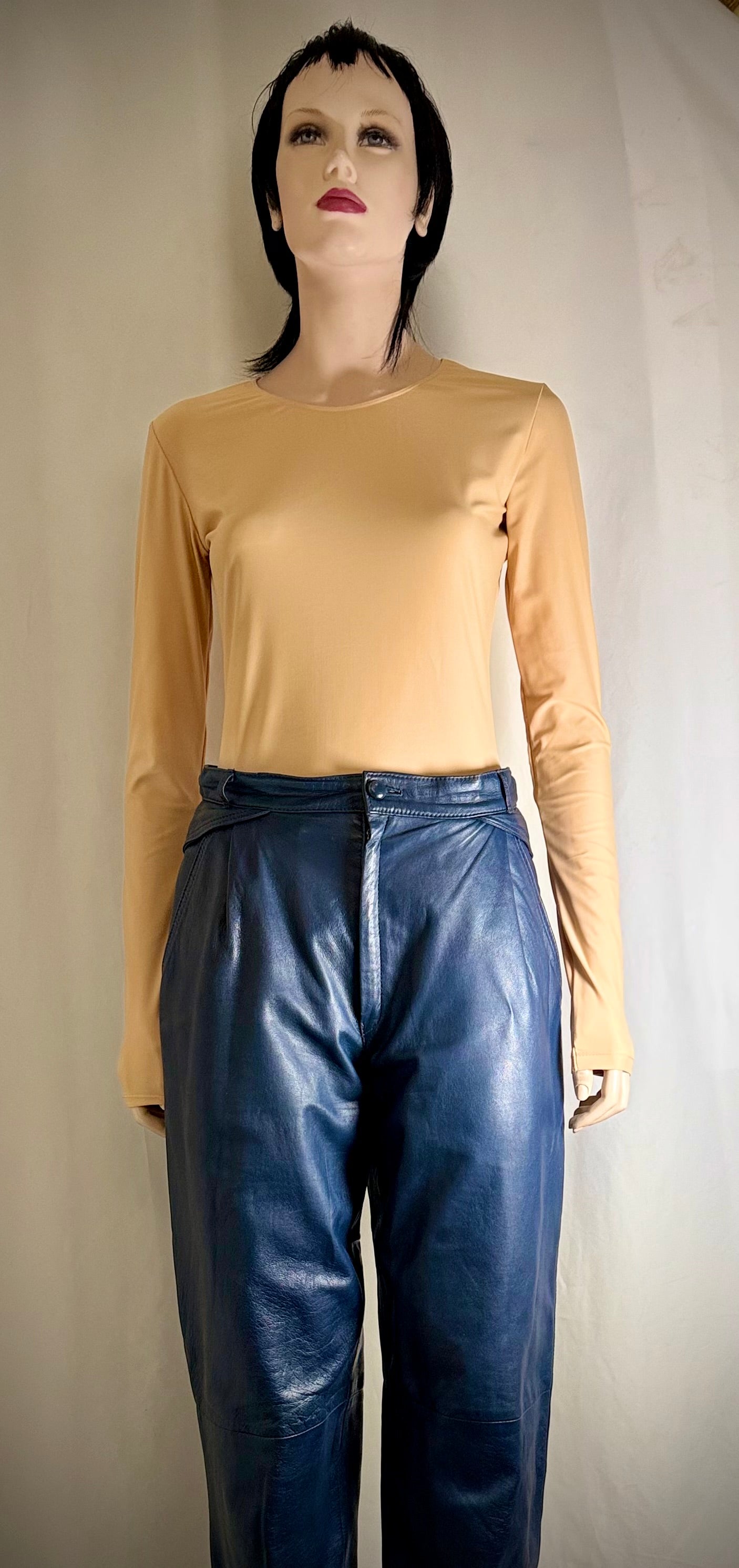 Vintage Butter-Soft Navy Leather Pants