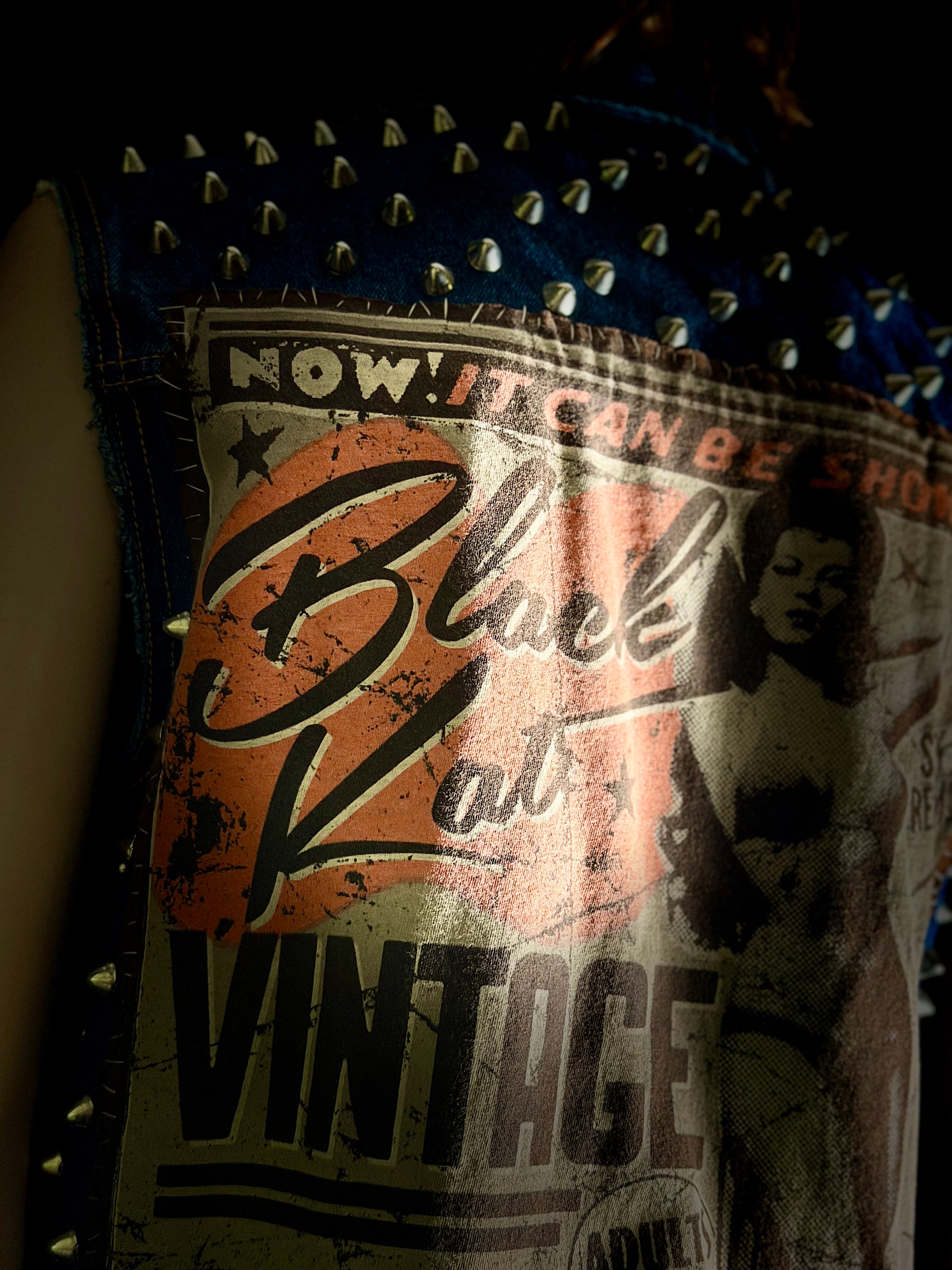 ONE-OF-A-KIND CUSTOM STUDDED DENIM VEST - SOCIAL DISTORTION