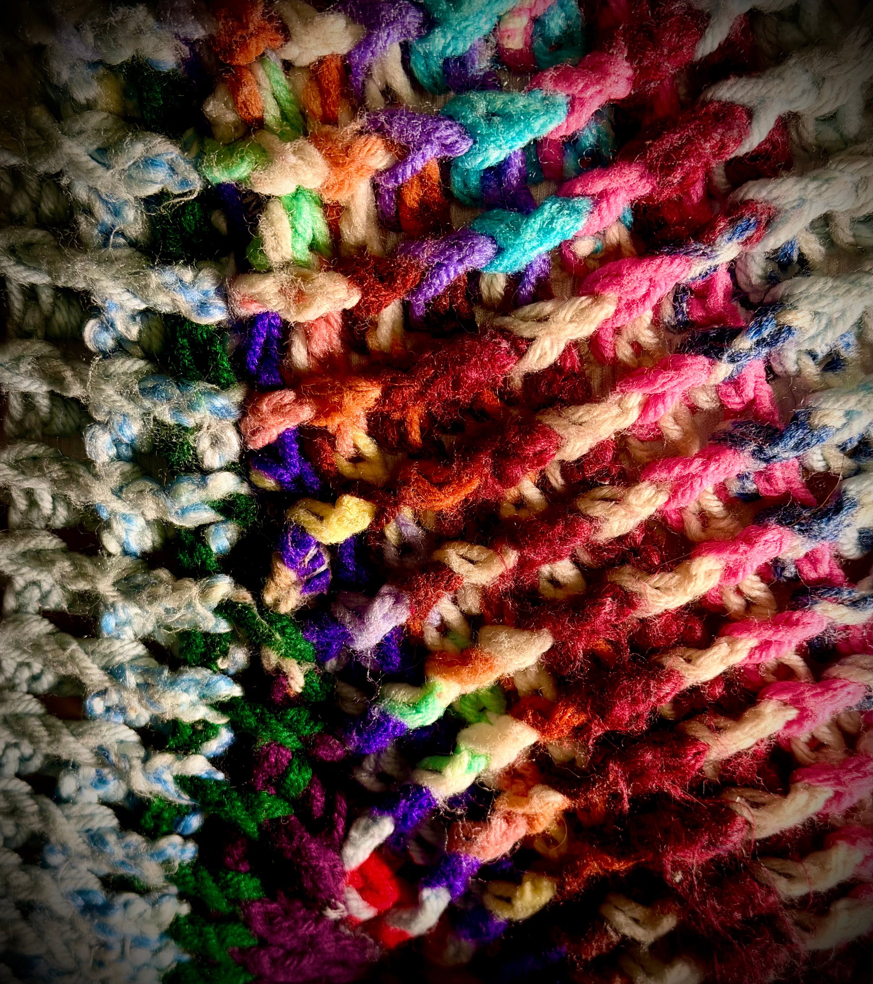 Vintage Hand-Crocheted Shorts - Late 60s to Early 70s Multicolour Knit