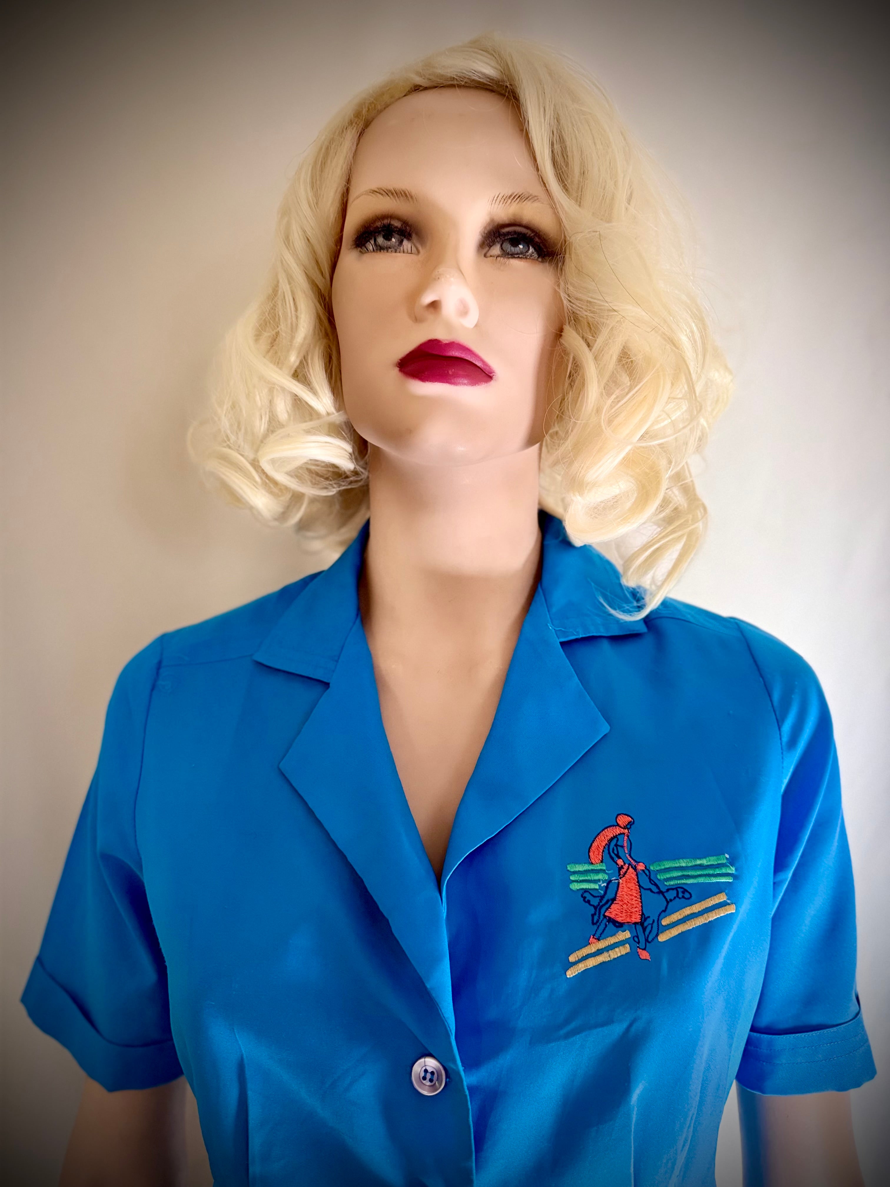 Vintage Embroidered Blue Shirt | 1980s | Relaxed Cut