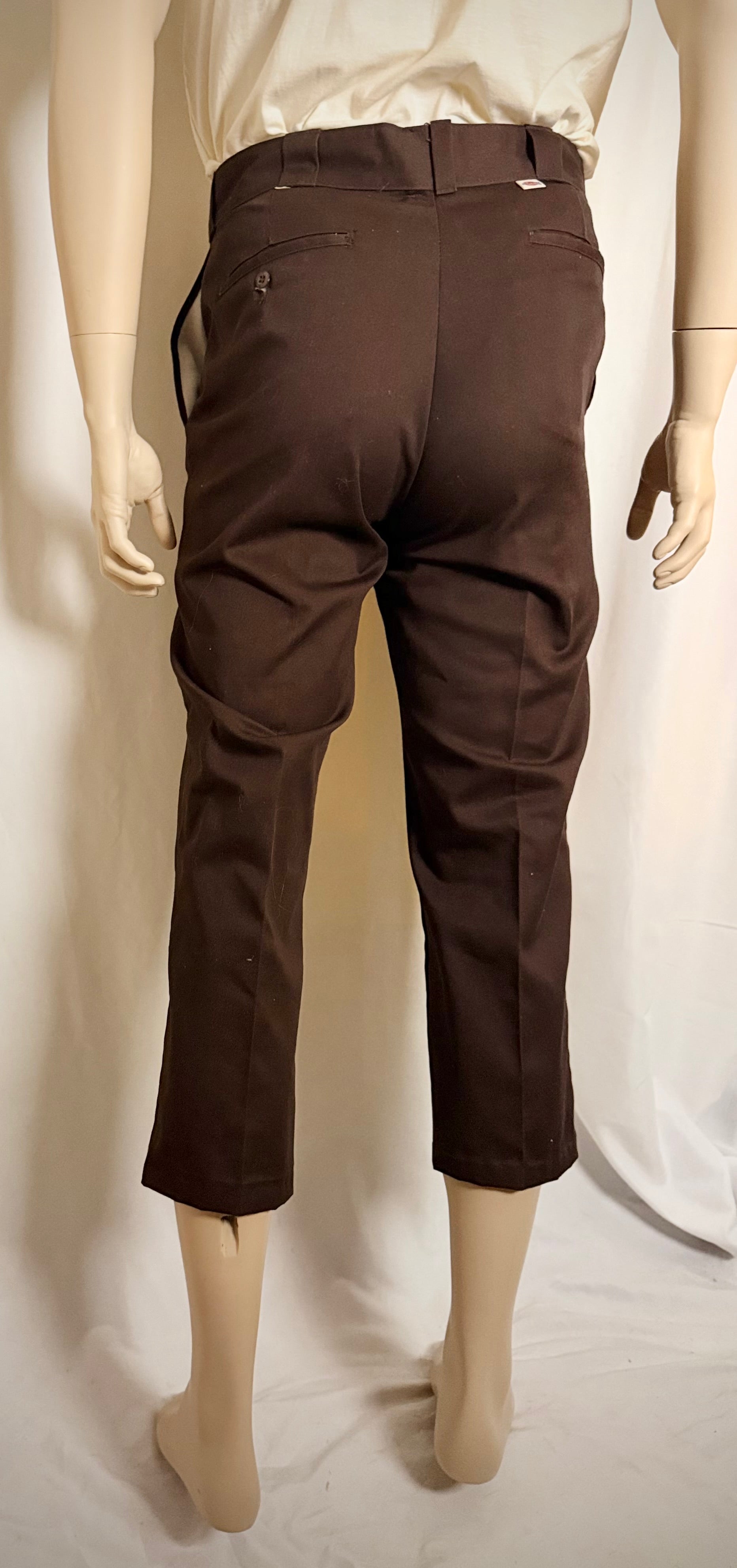 Deadstock 1960s Dickies Cropped Brown Trousers - Straight Leg