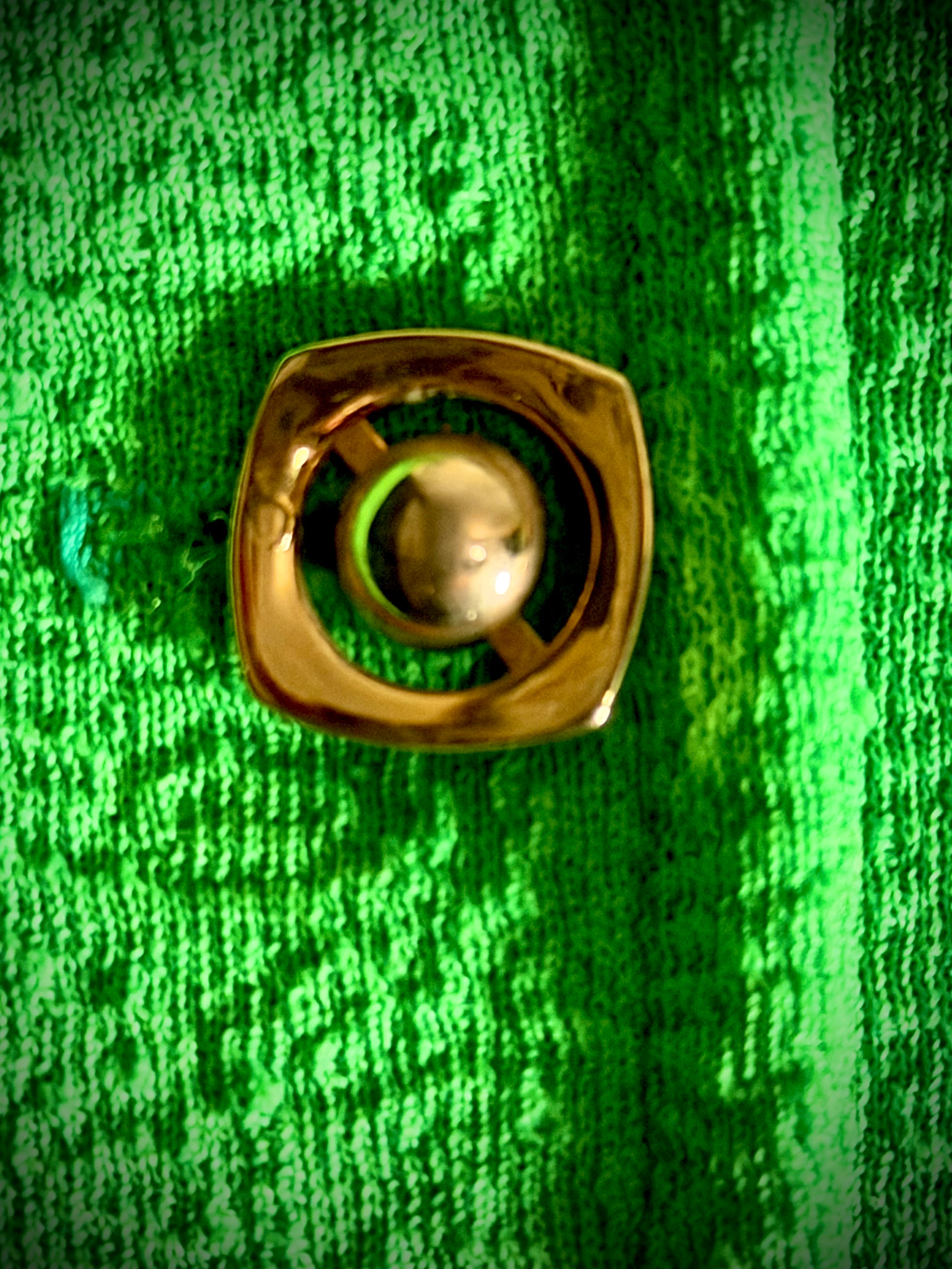 Vibrant 1960s Mod Green Textured Top